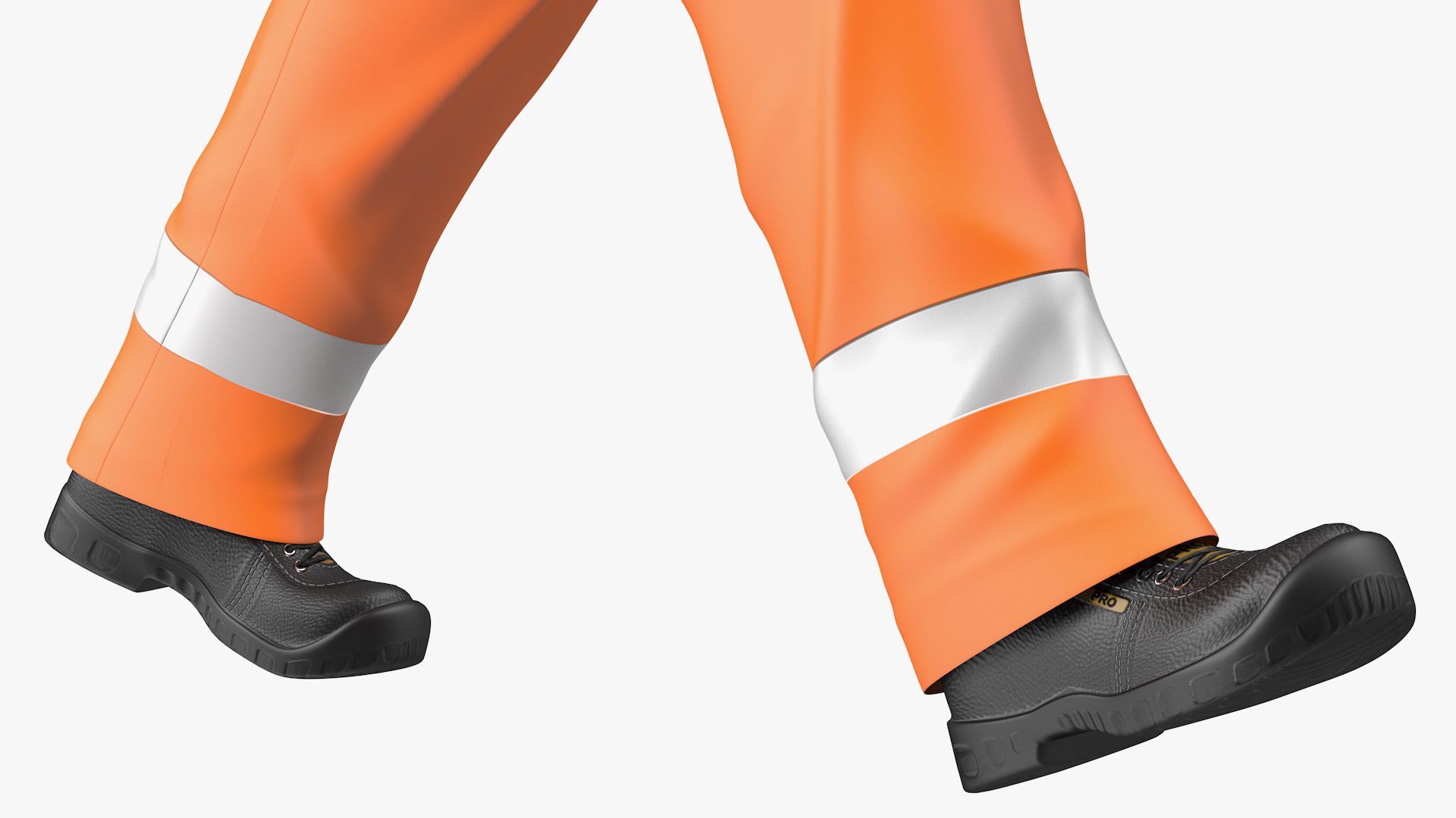 3D Light Skin Black Road Construction Worker