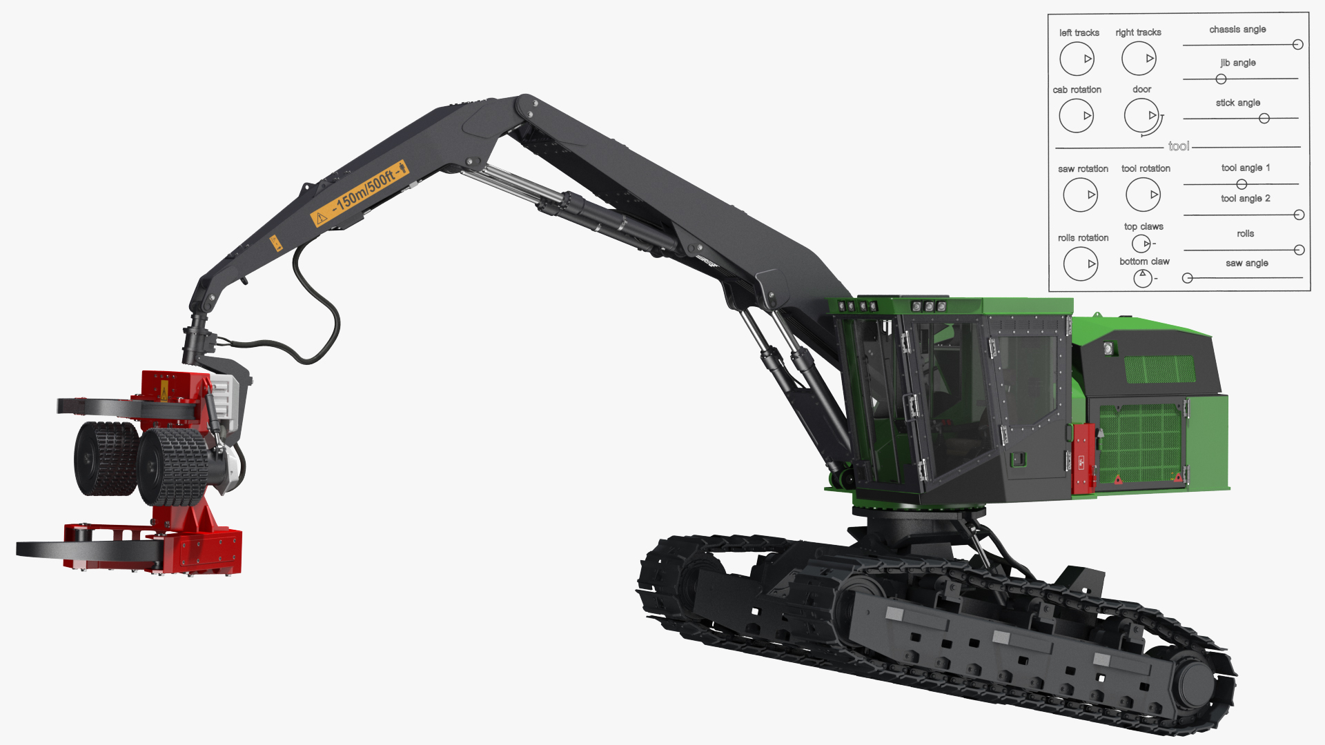 Tracked Harvester Generic Rigged 3D