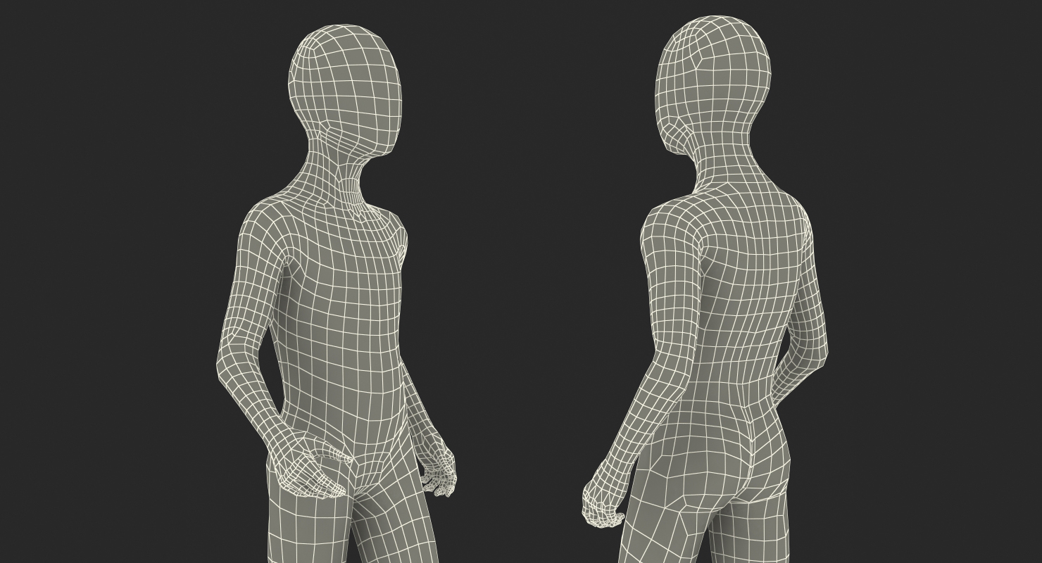 3D Child Mannequin Walking Pose model