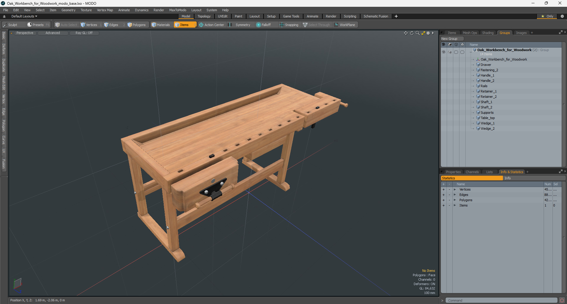 3D Oak Workbench for Woodwork