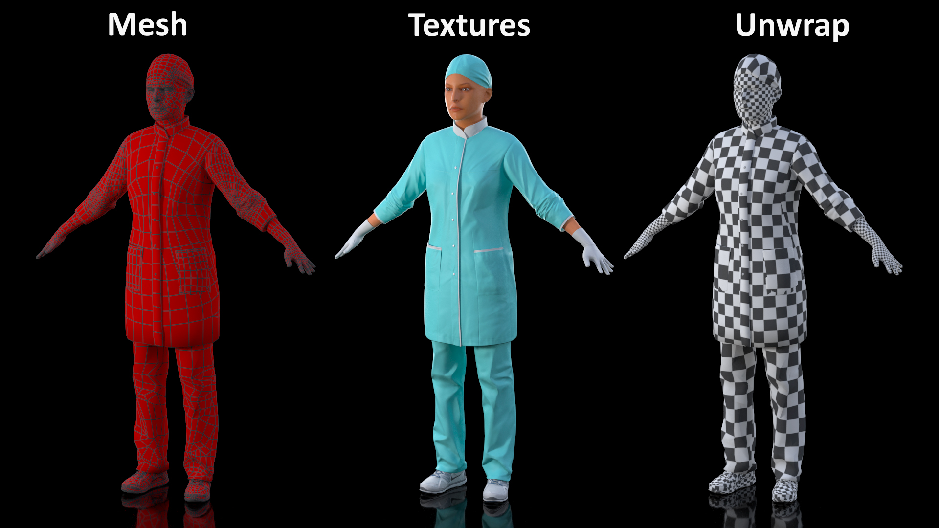 Female Surgeon Doctor Woman Rigged 3D model