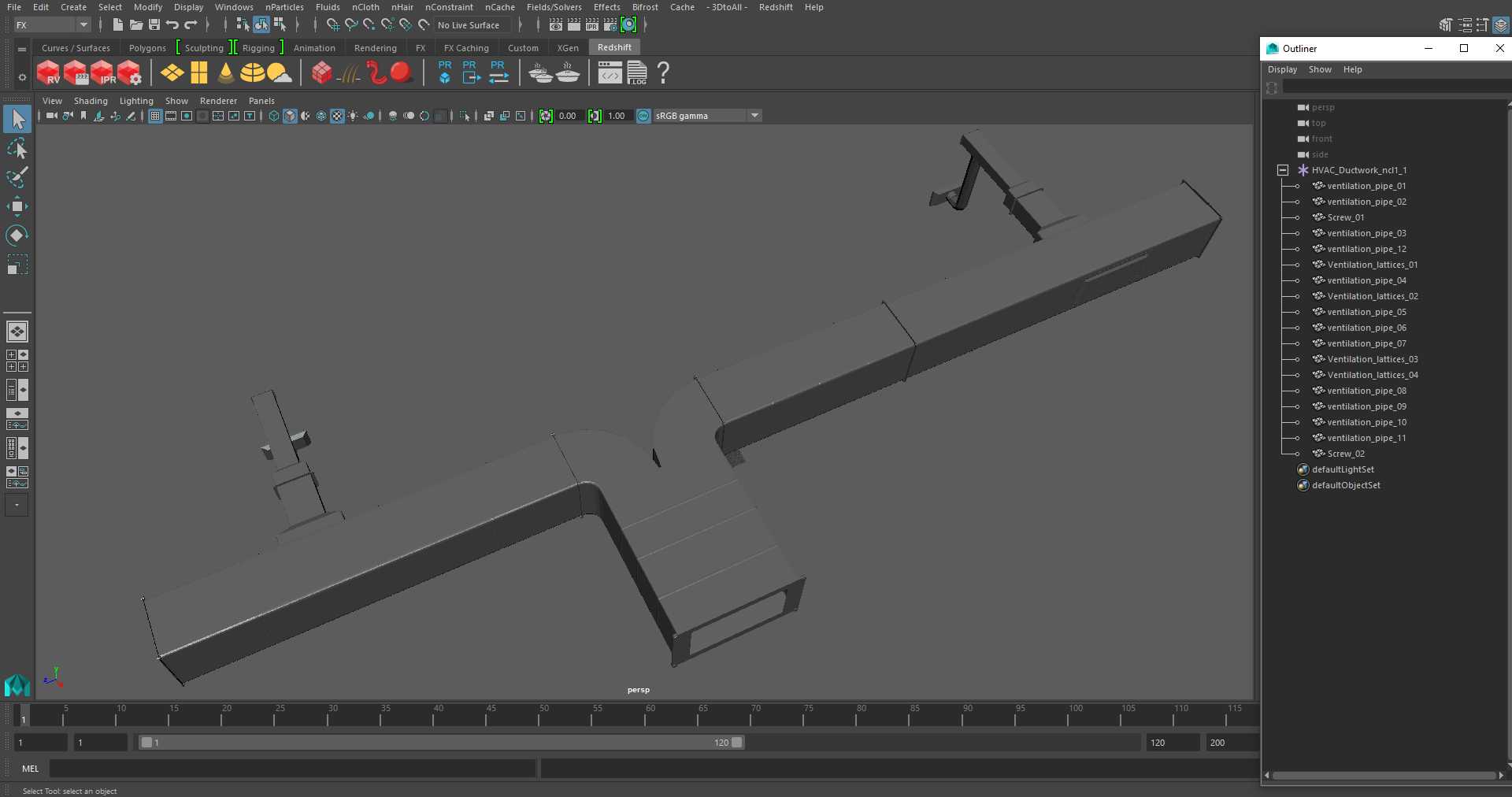 3D HVAC Ductwork model