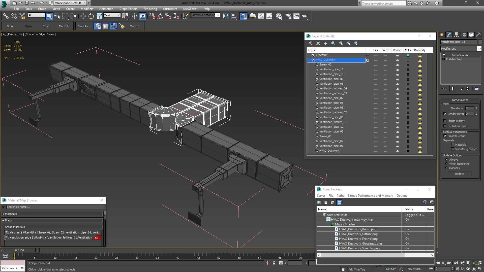 3D HVAC Ductwork model