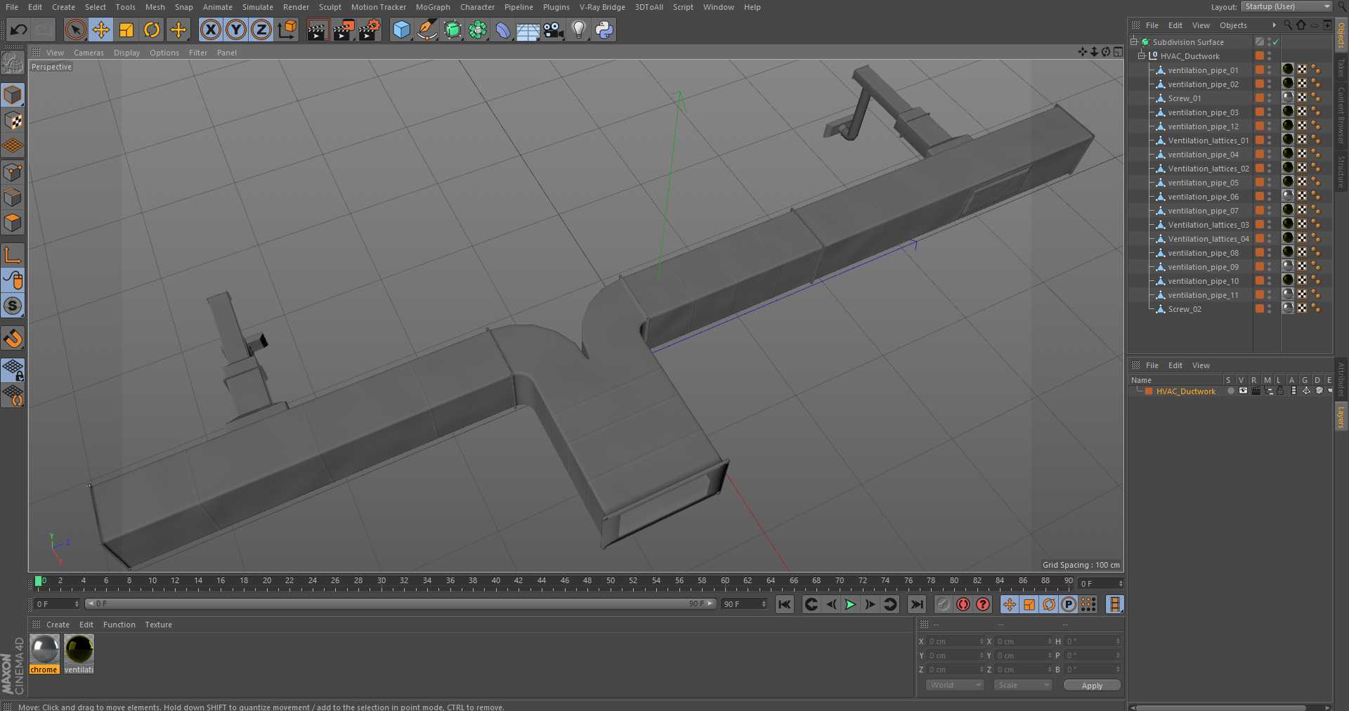 3D HVAC Ductwork model