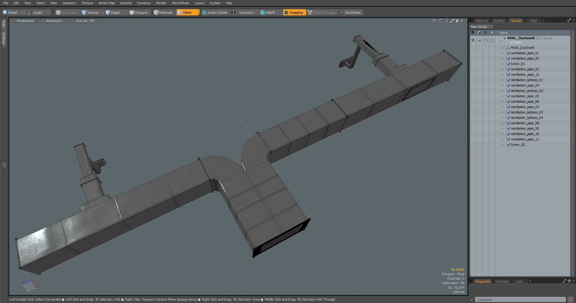 3D HVAC Ductwork model