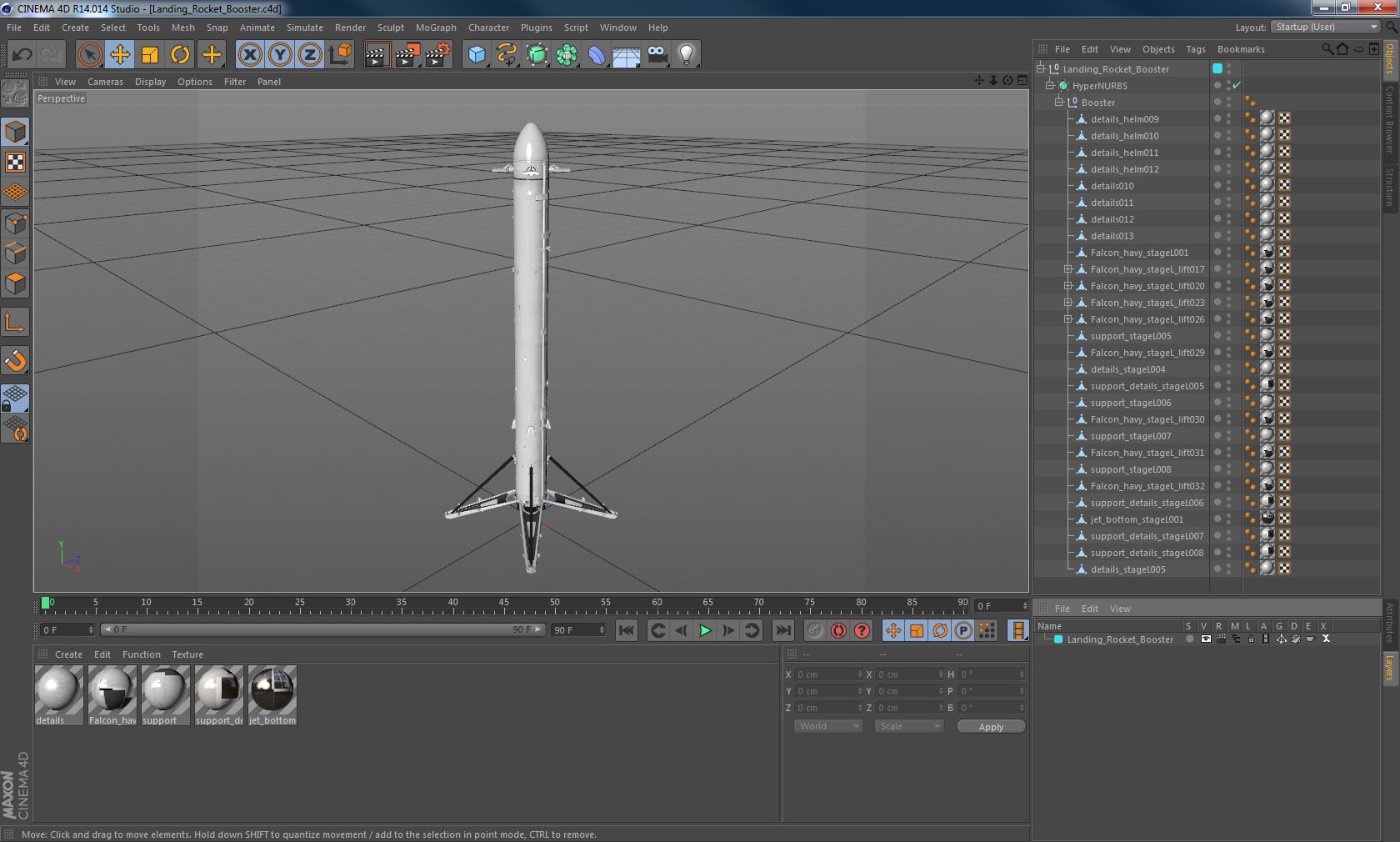 Landing Rocket Booster 3D