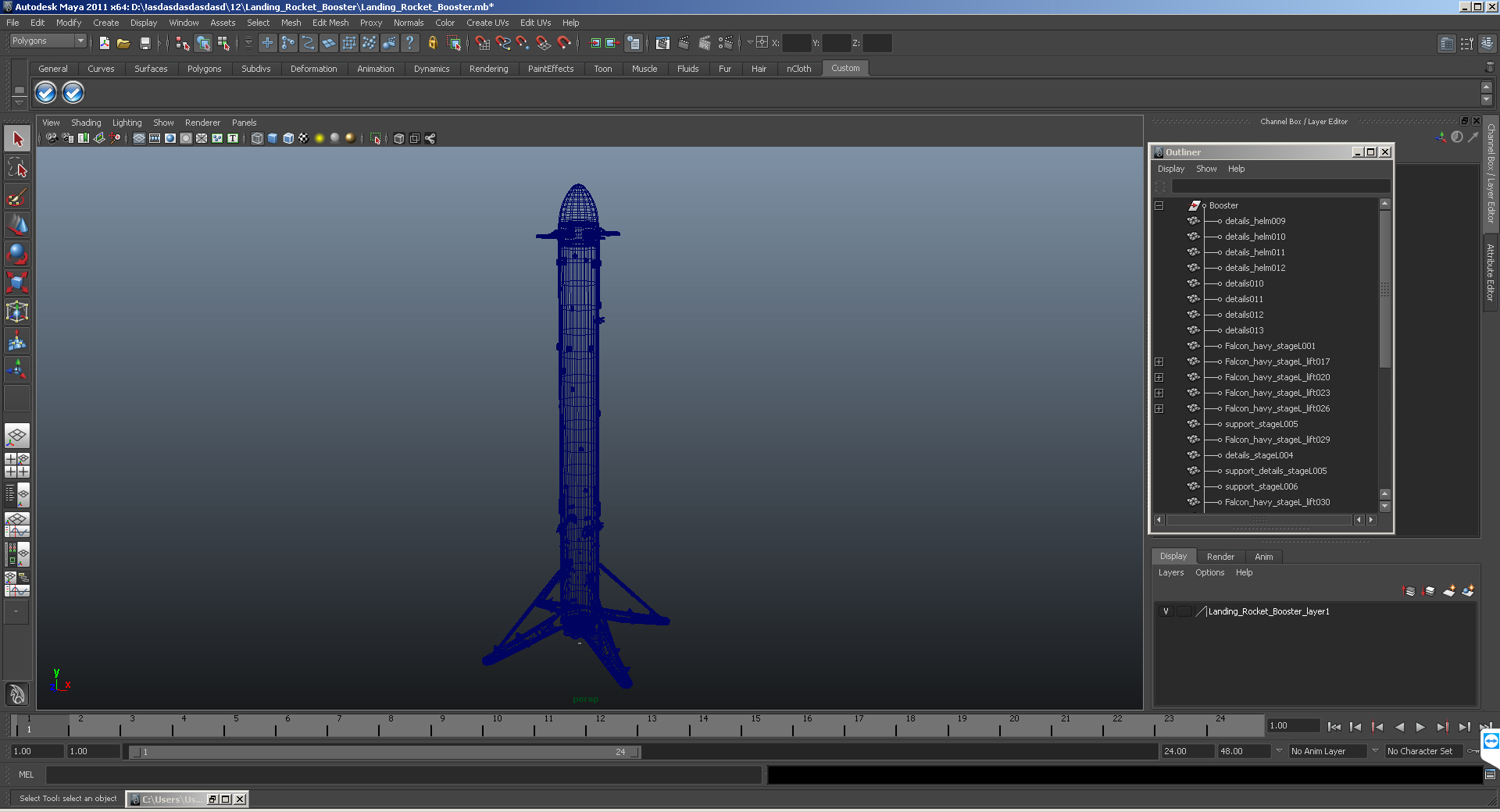 Landing Rocket Booster 3D