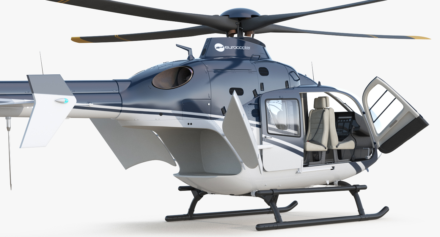 3D Civil Helicopter Eurocopter EC 135 Rigged