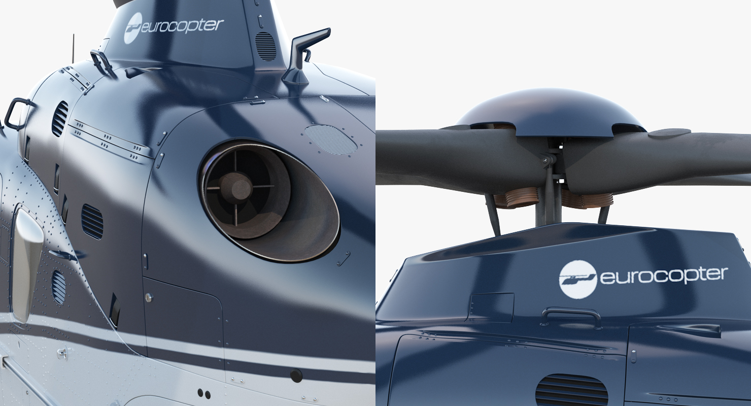 3D Civil Helicopter Eurocopter EC 135 Rigged