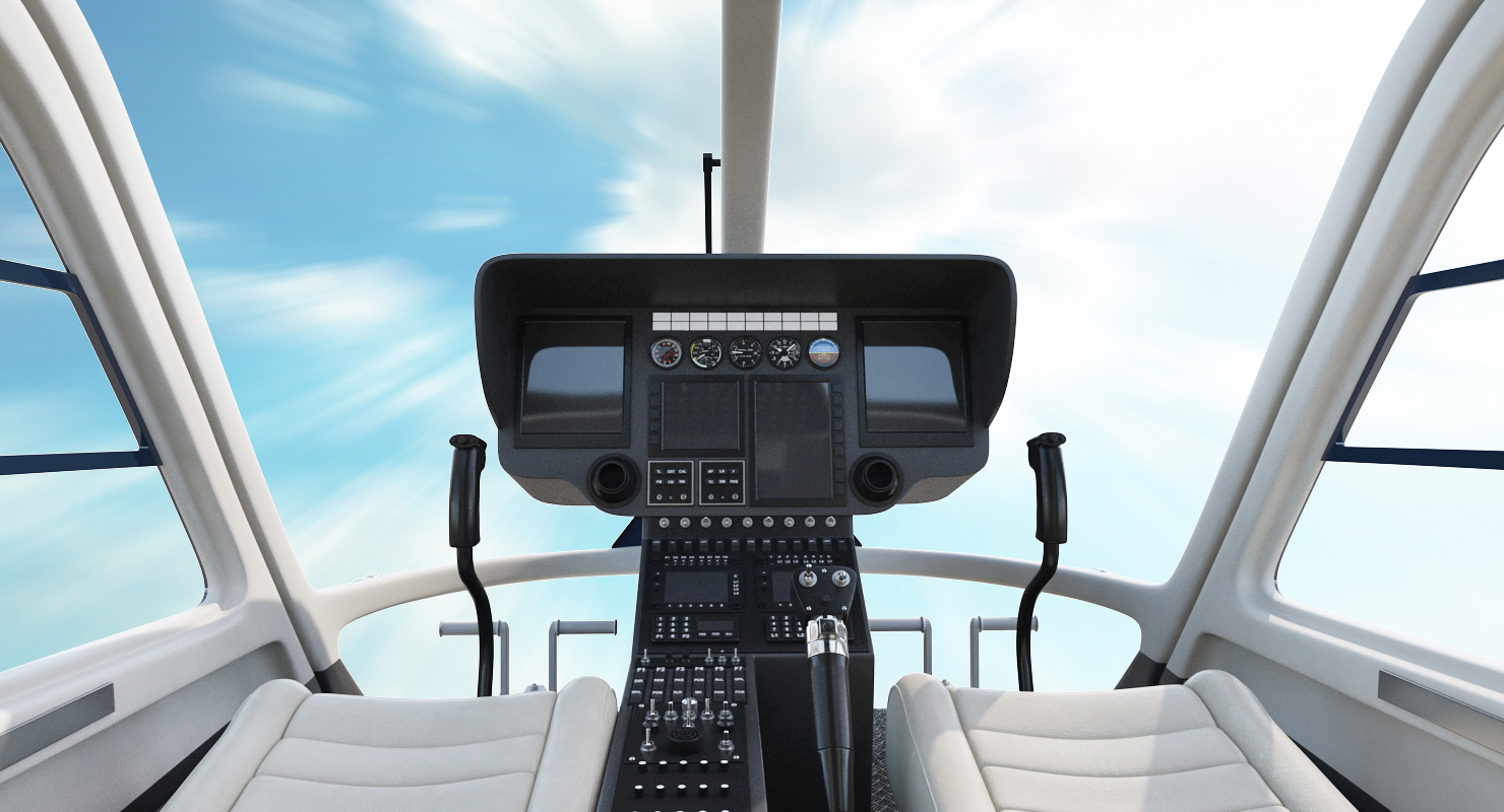 3D Civil Helicopter Eurocopter EC 135 Rigged