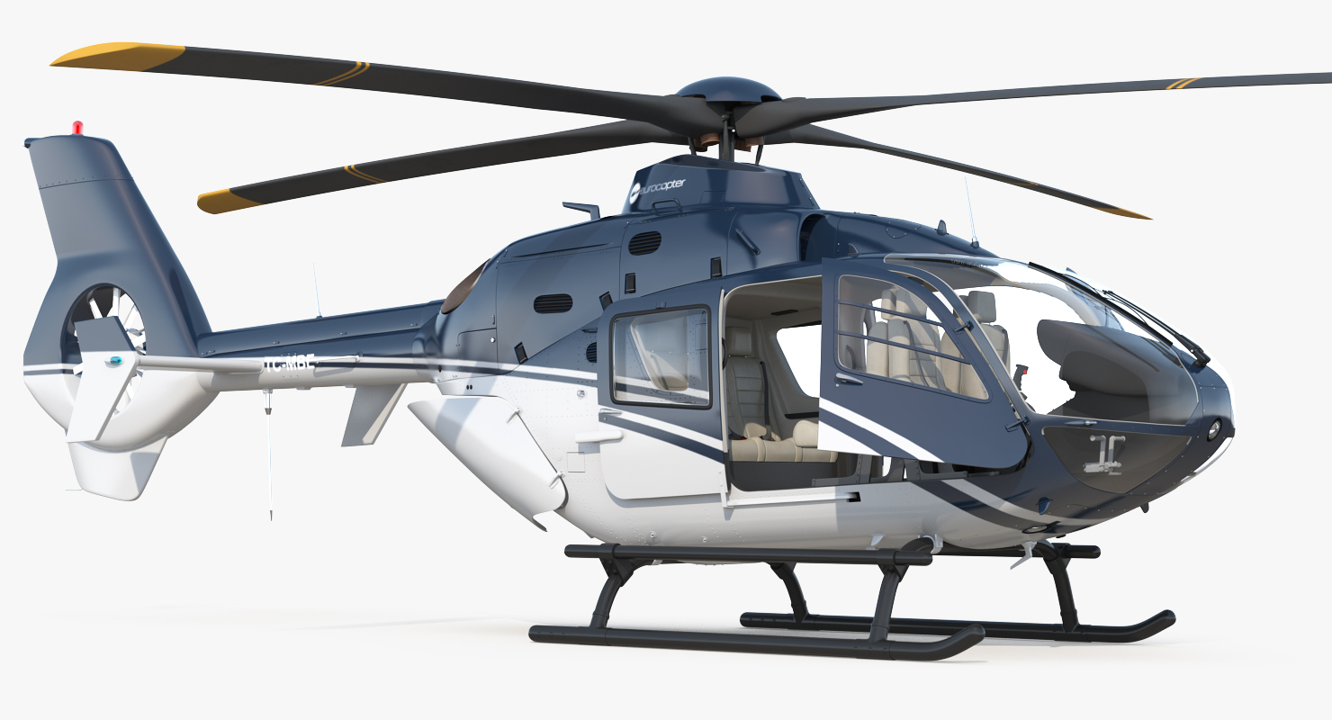 3D Civil Helicopter Eurocopter EC 135 Rigged