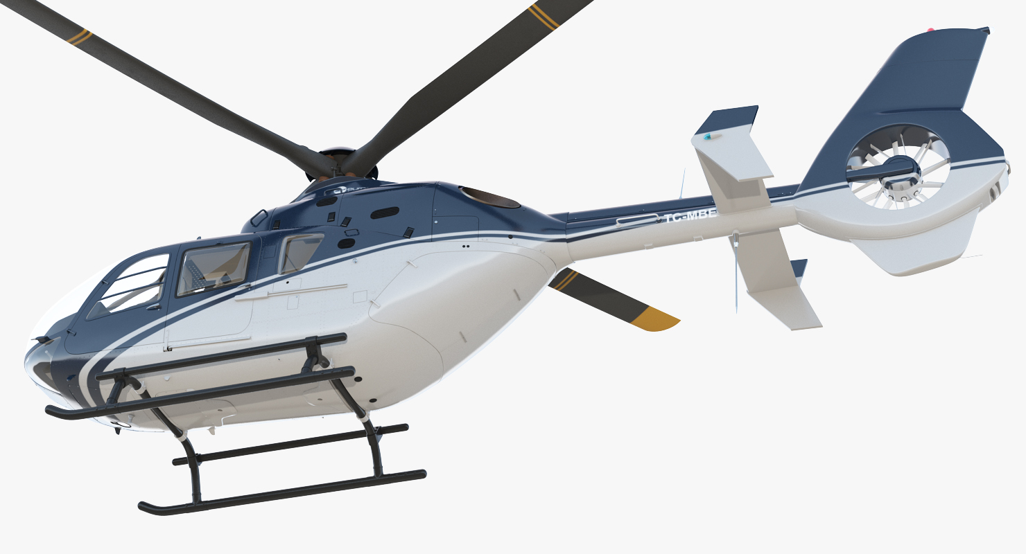 3D Civil Helicopter Eurocopter EC 135 Rigged