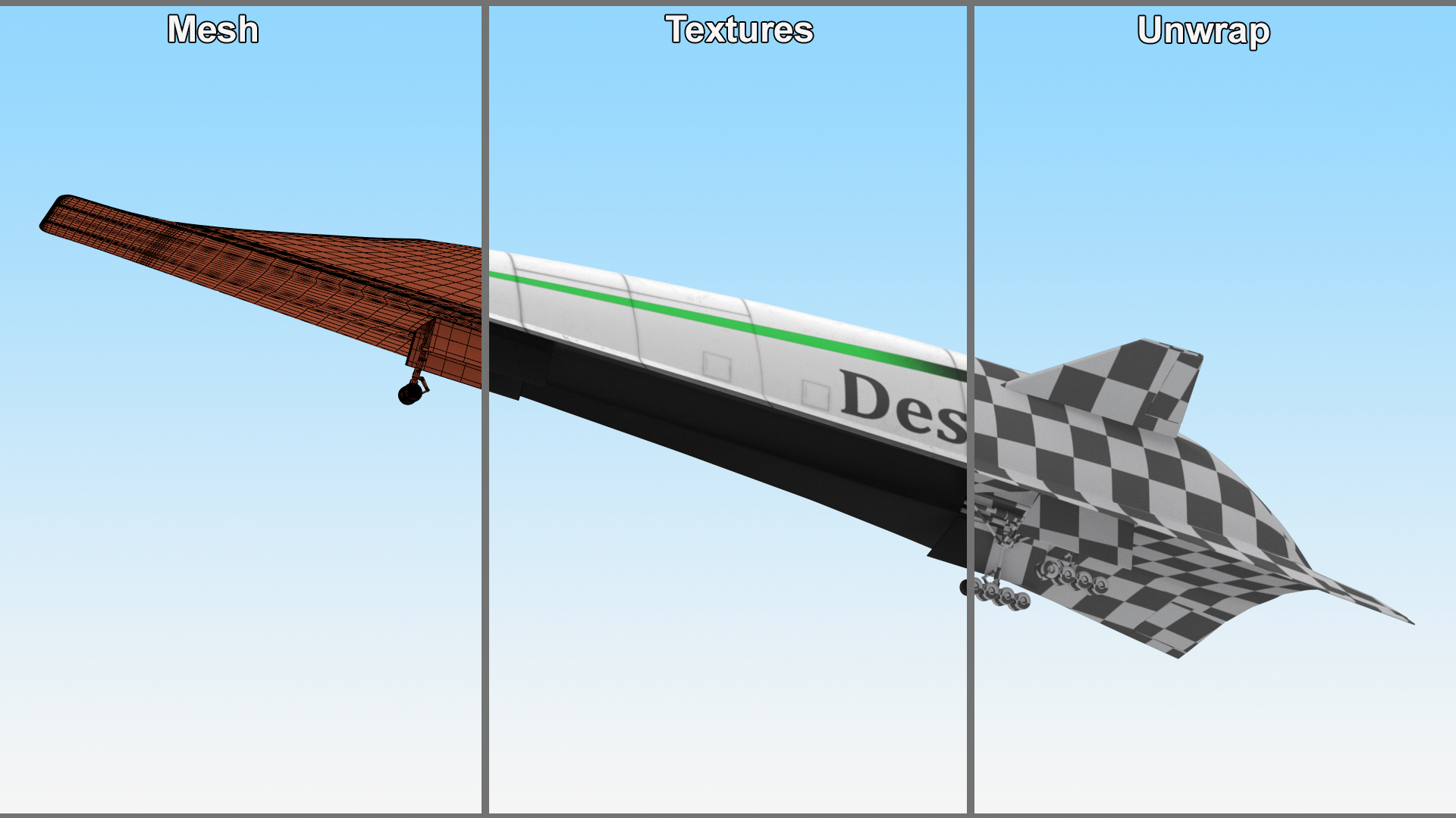 Destinus S Hypersonic Passenger Plane Used 3D