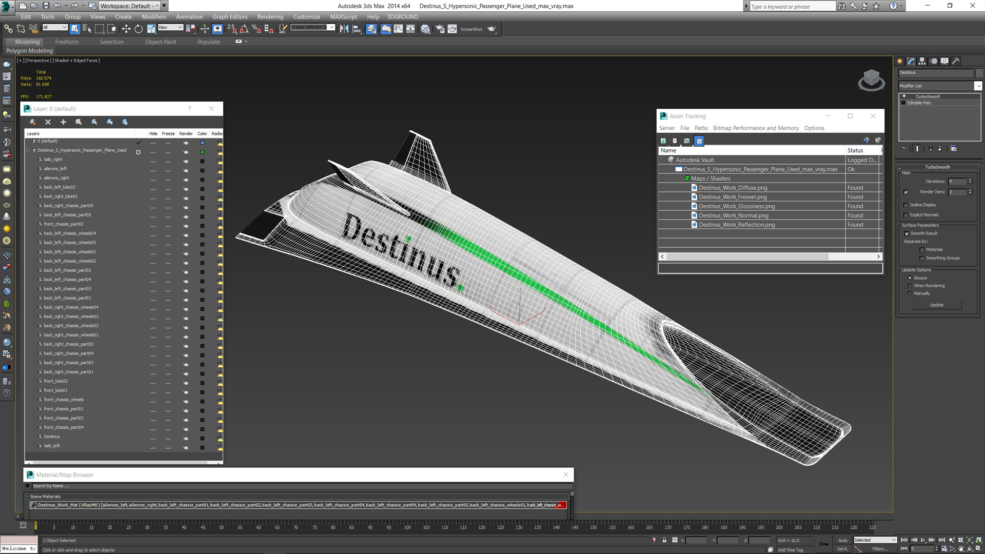 Destinus S Hypersonic Passenger Plane Used 3D