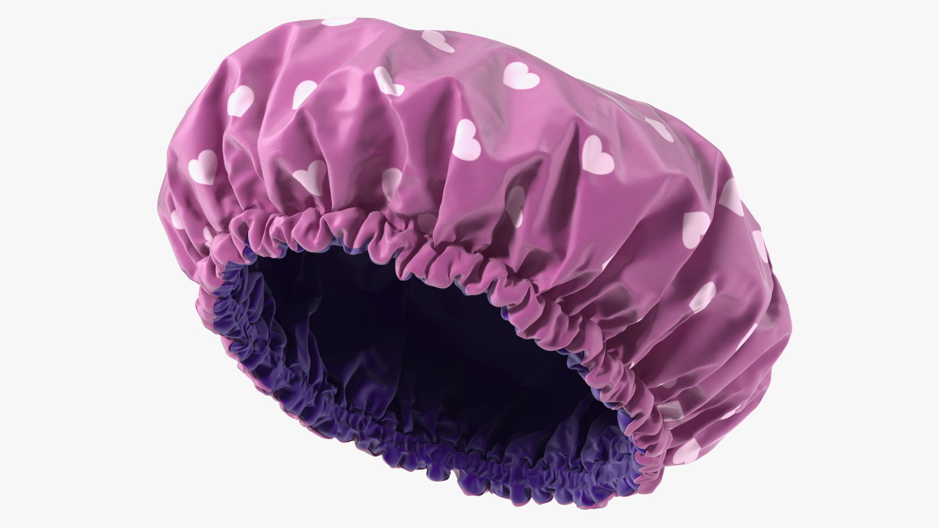 Satin Lined Shower Cap Pink 3D