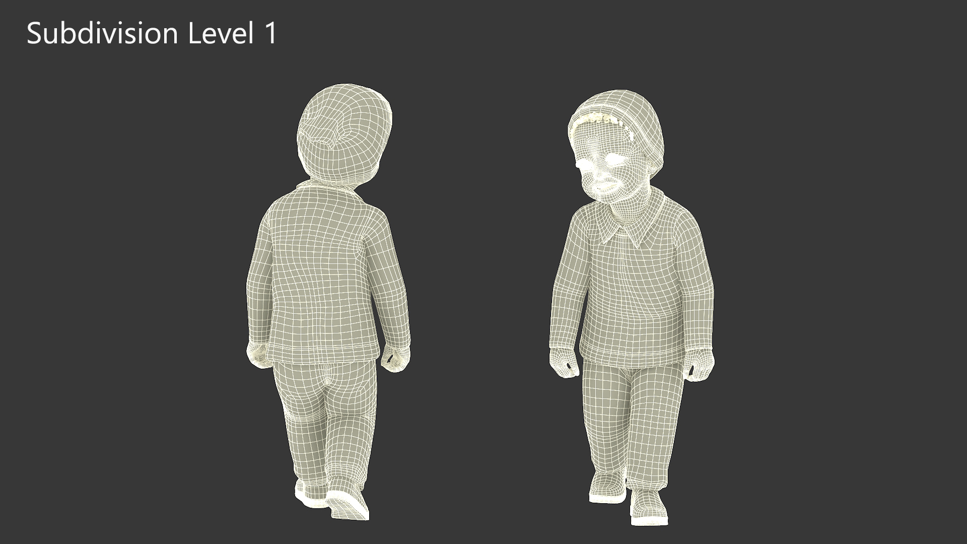 3D model African Baby Boy Outdoor Autumn Style Walking