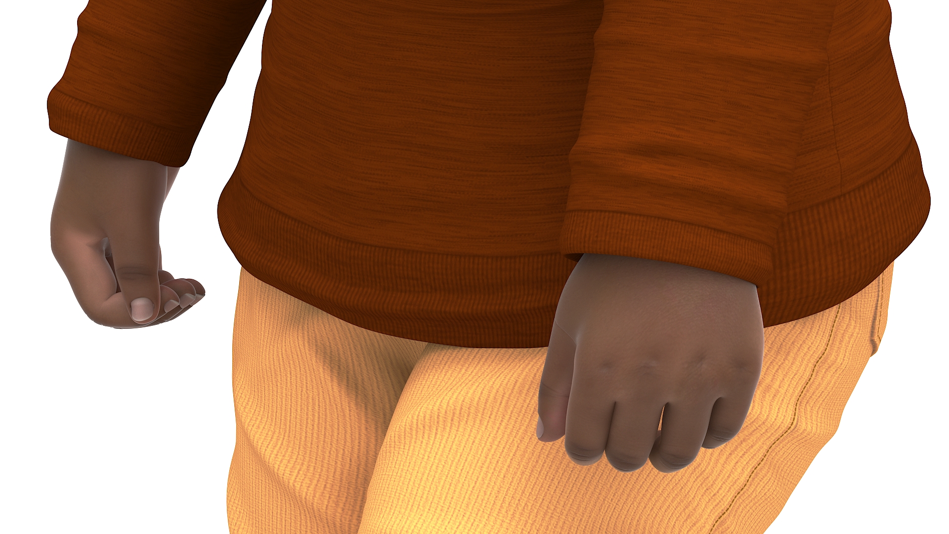 3D model African Baby Boy Outdoor Autumn Style Walking