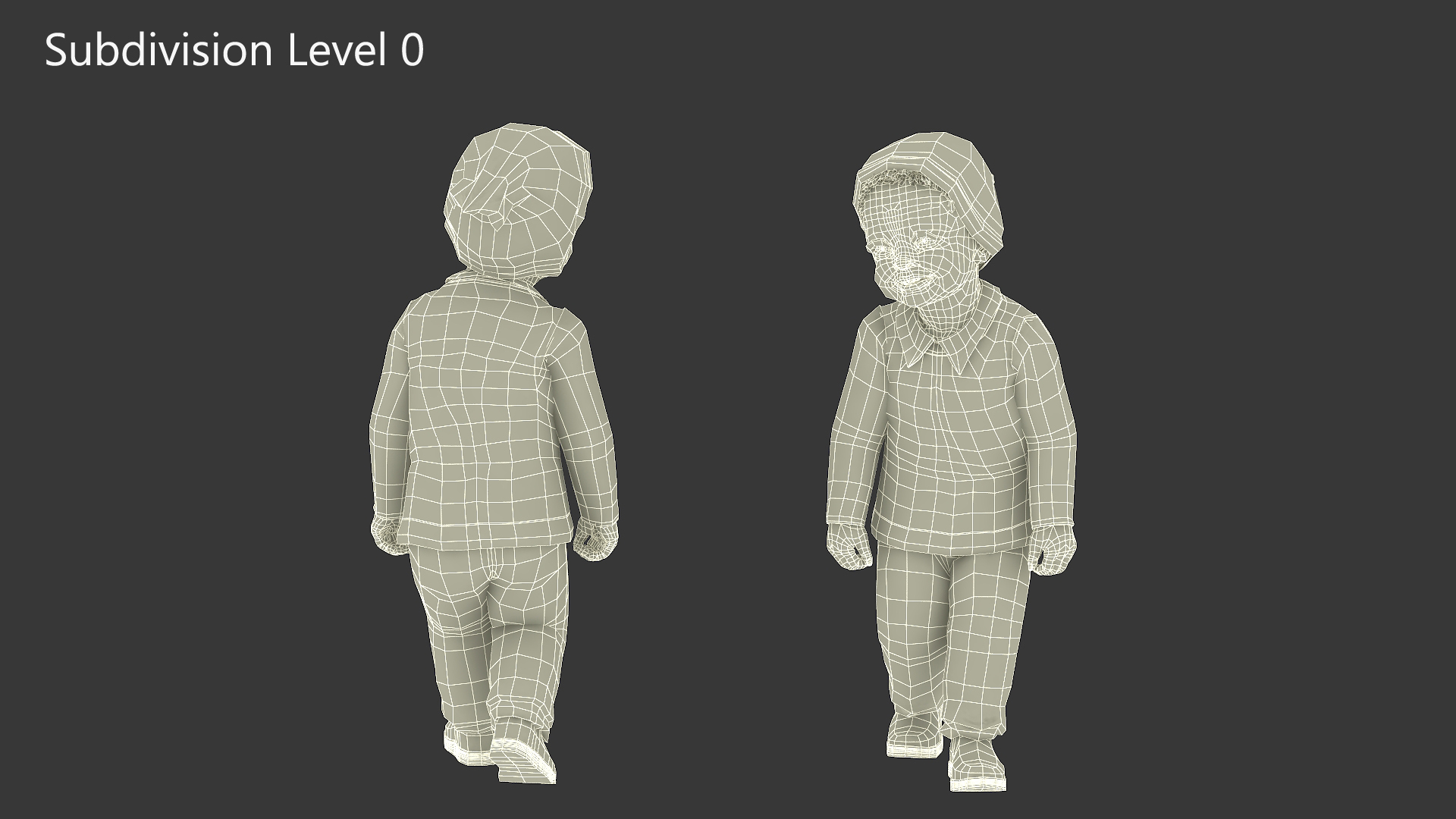 3D model African Baby Boy Outdoor Autumn Style Walking