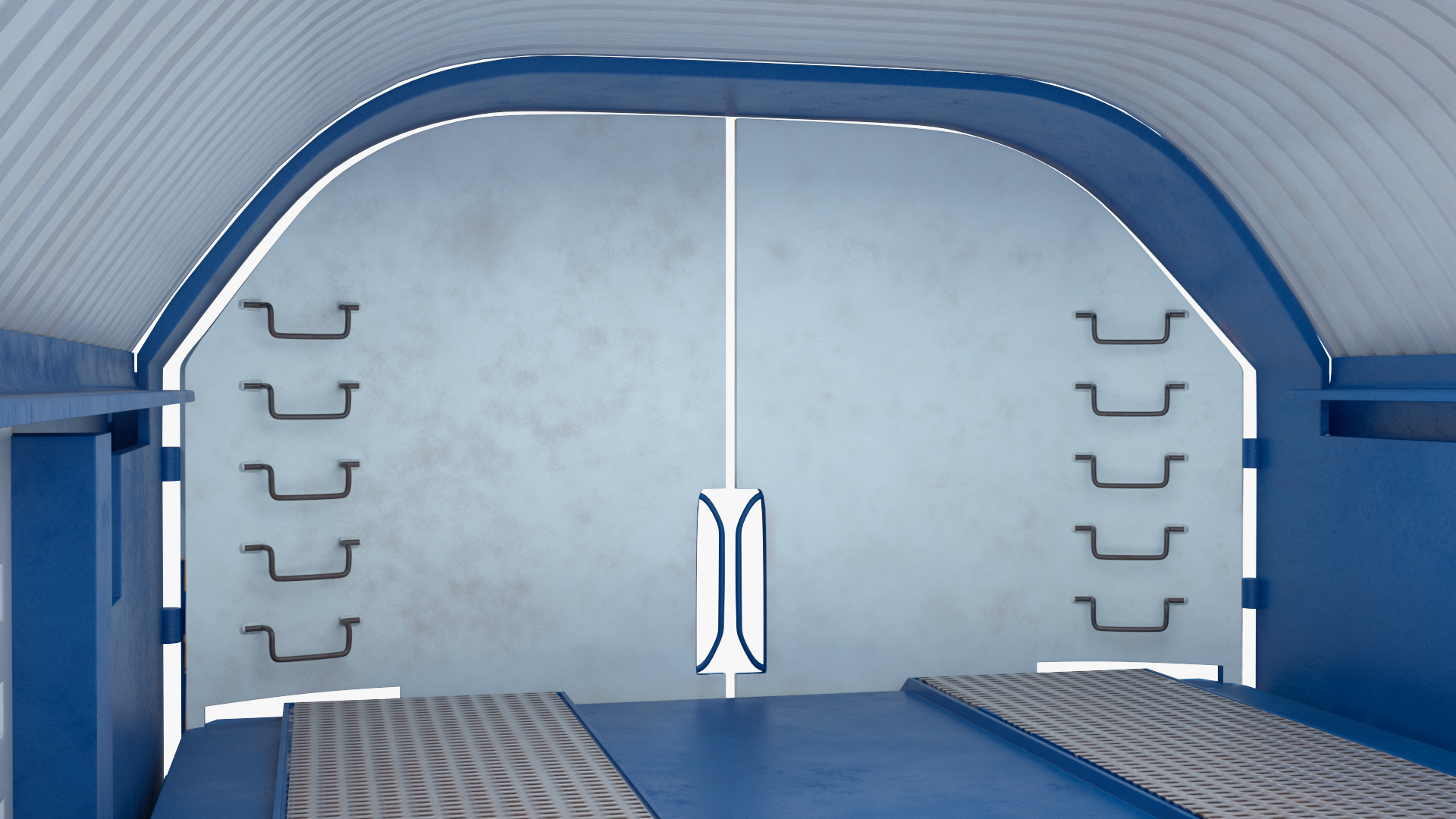 3D Autorack Railroad Car Blue