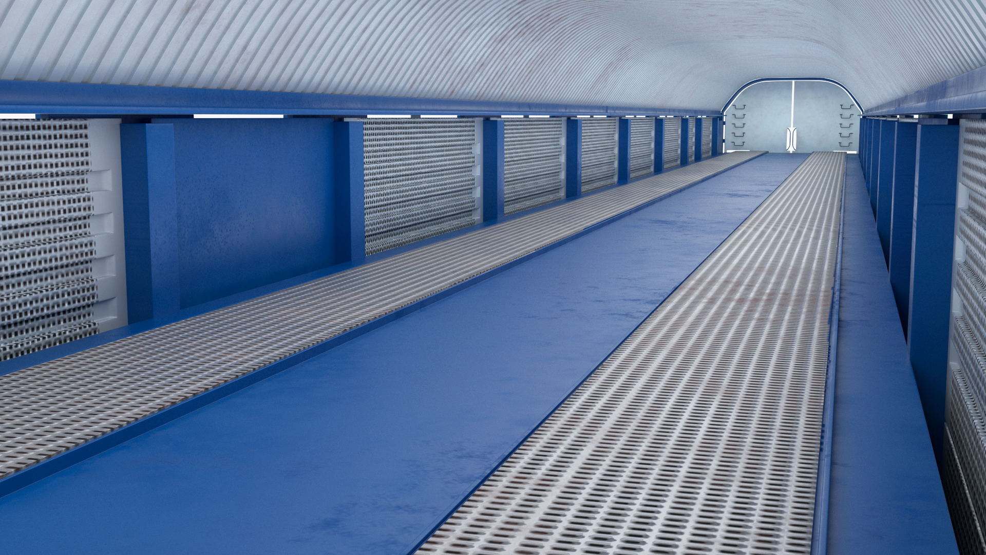 3D Autorack Railroad Car Blue
