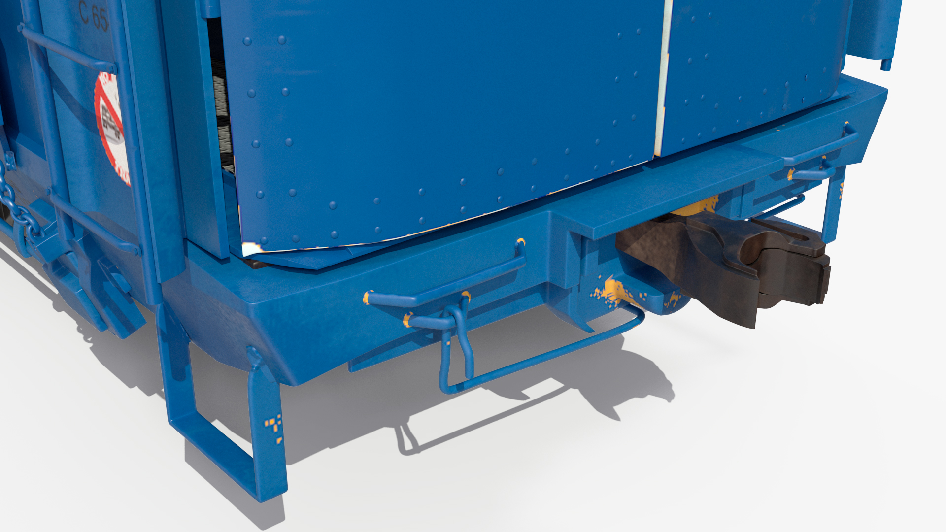 3D Autorack Railroad Car Blue