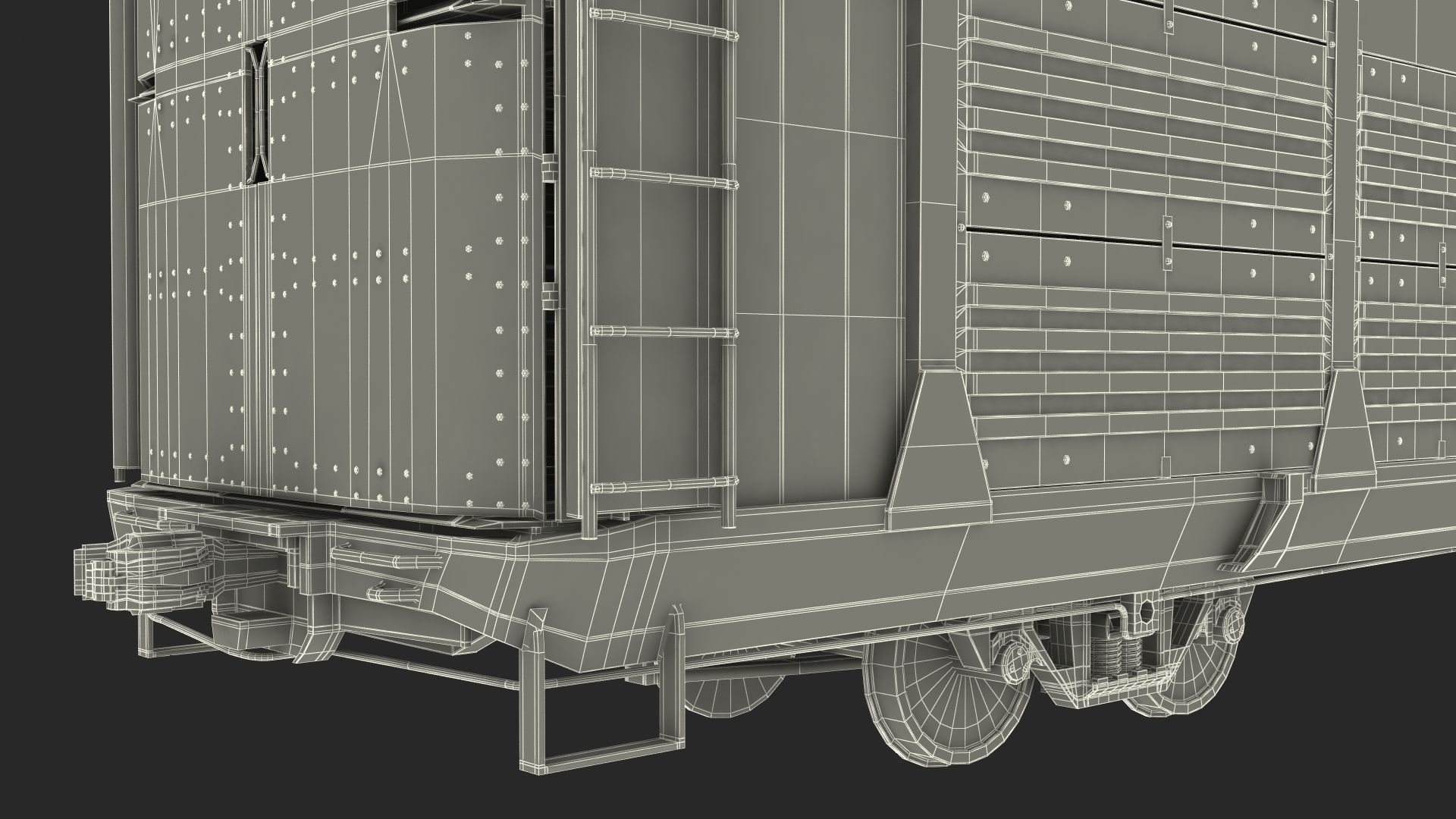 3D Autorack Railroad Car Blue