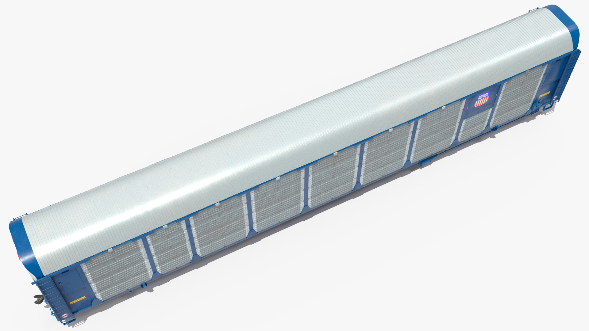 3D Autorack Railroad Car Blue