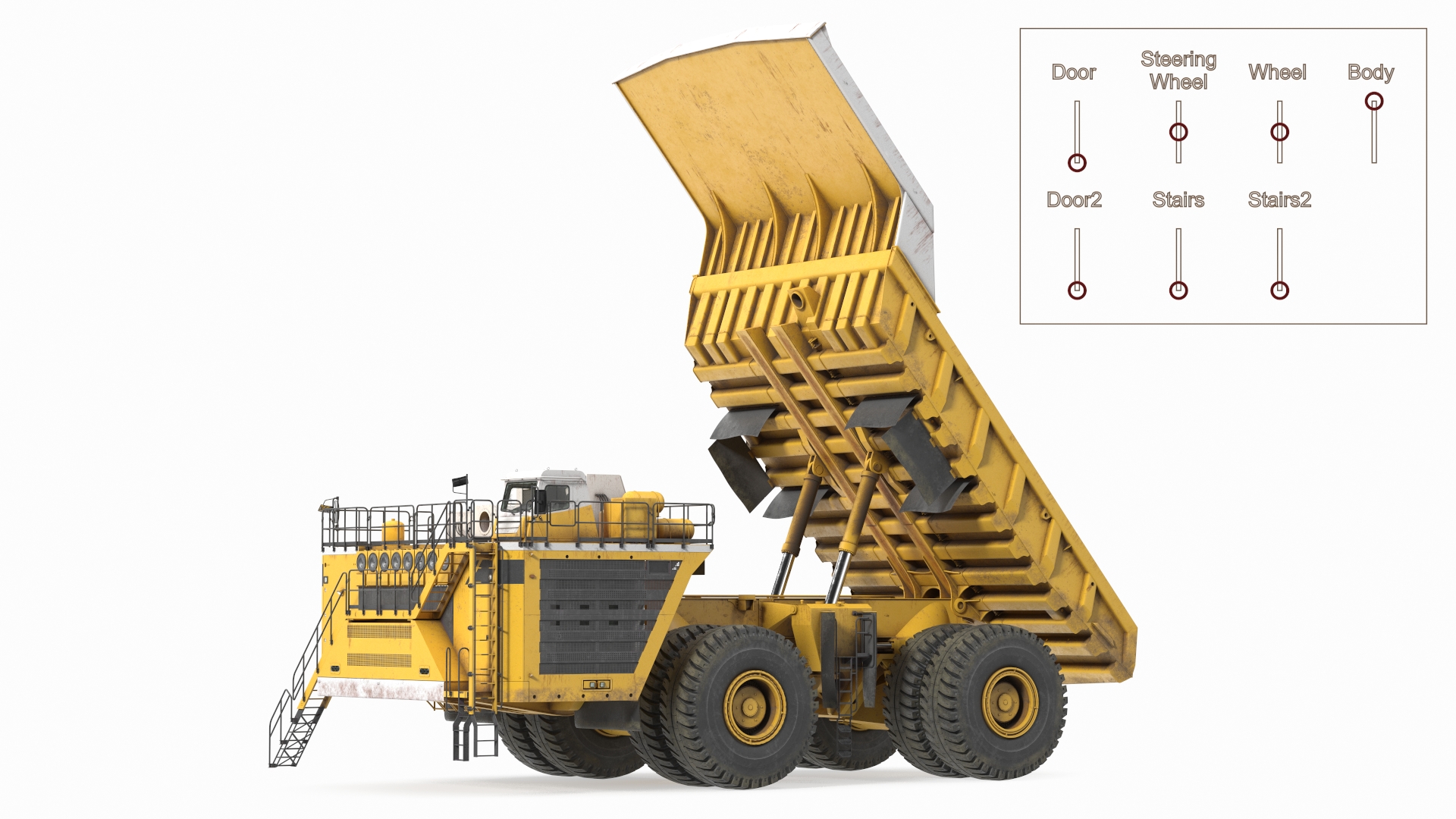 Ultra Class Haul Truck Dirty Rigged for Cinema 4D 3D model
