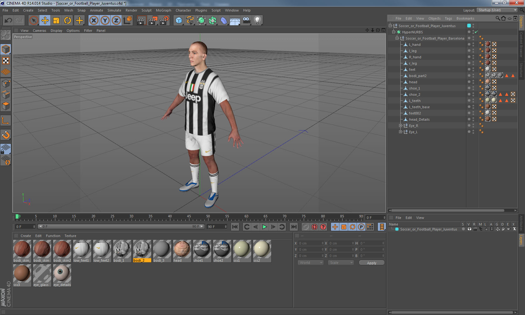 Soccer or Football Player Juventus 3D model