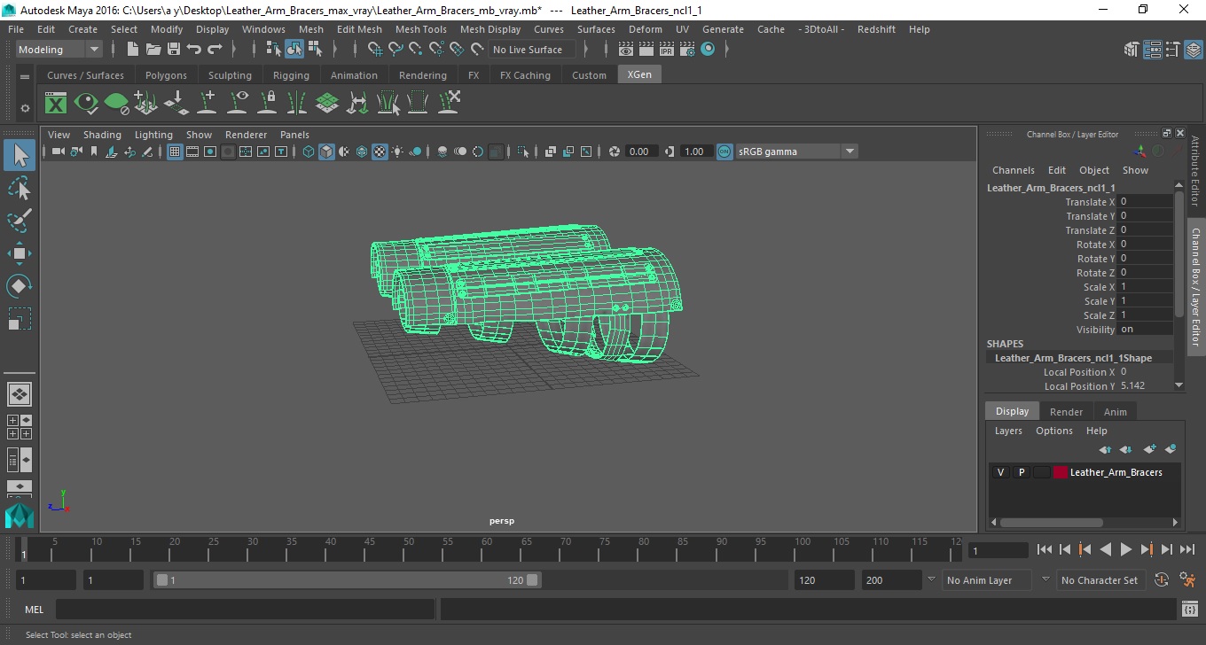 Leather Arm Bracers 3D model
