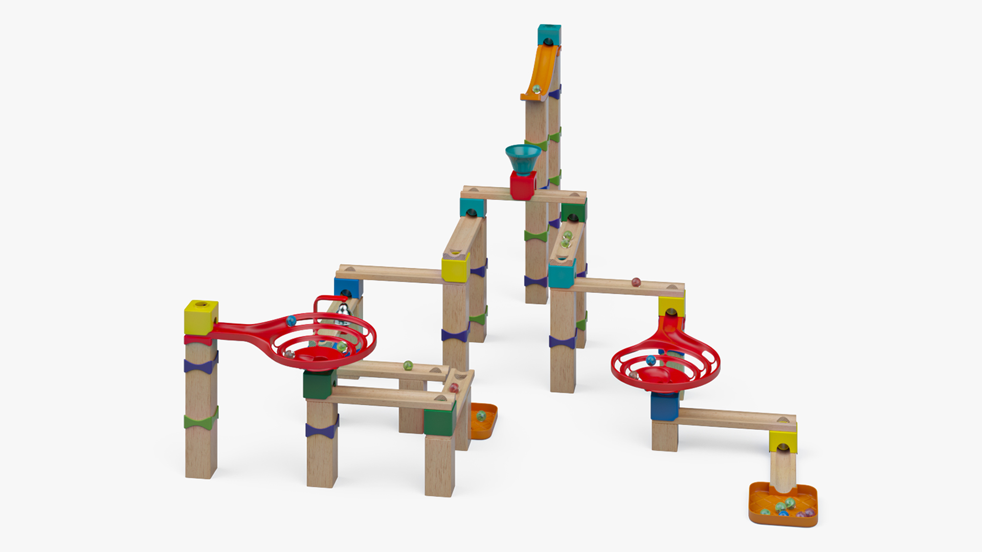 3D model Wooden Marble Run Toy Set