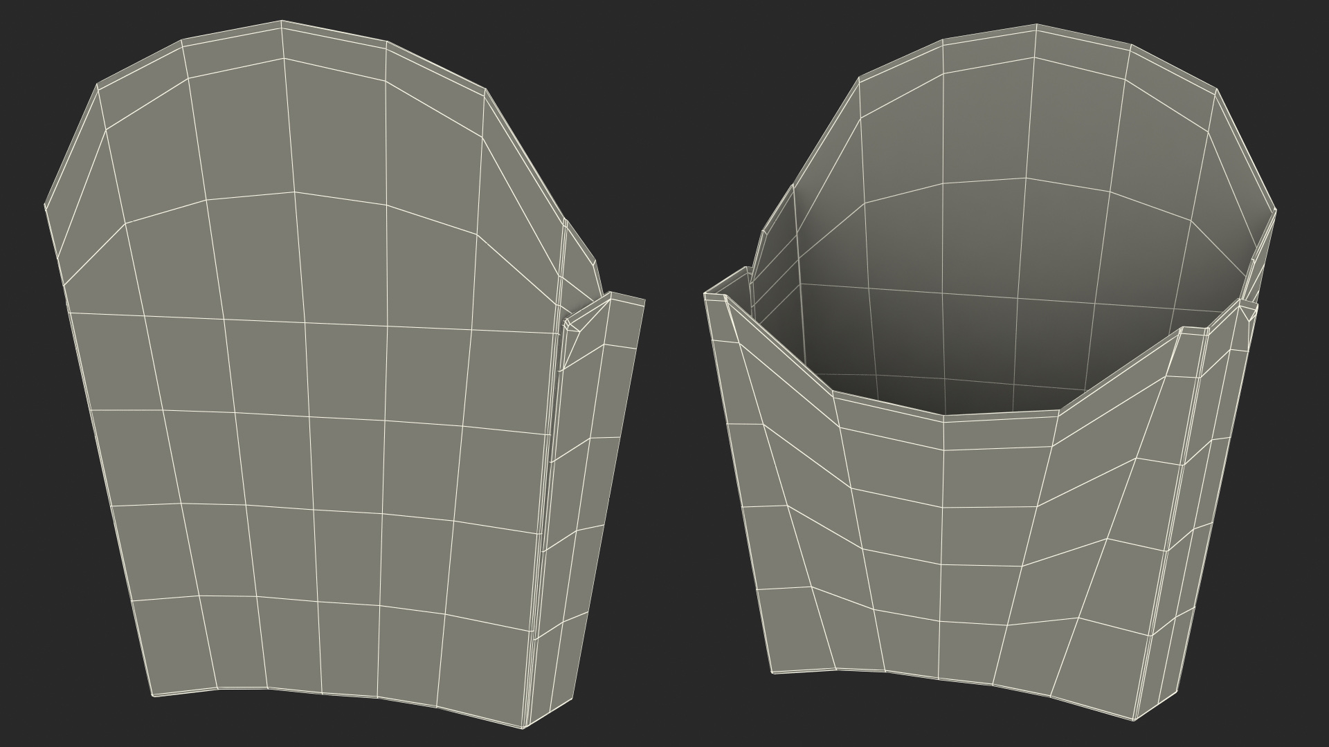 French Fry Box Craft Paper Generic 3D model