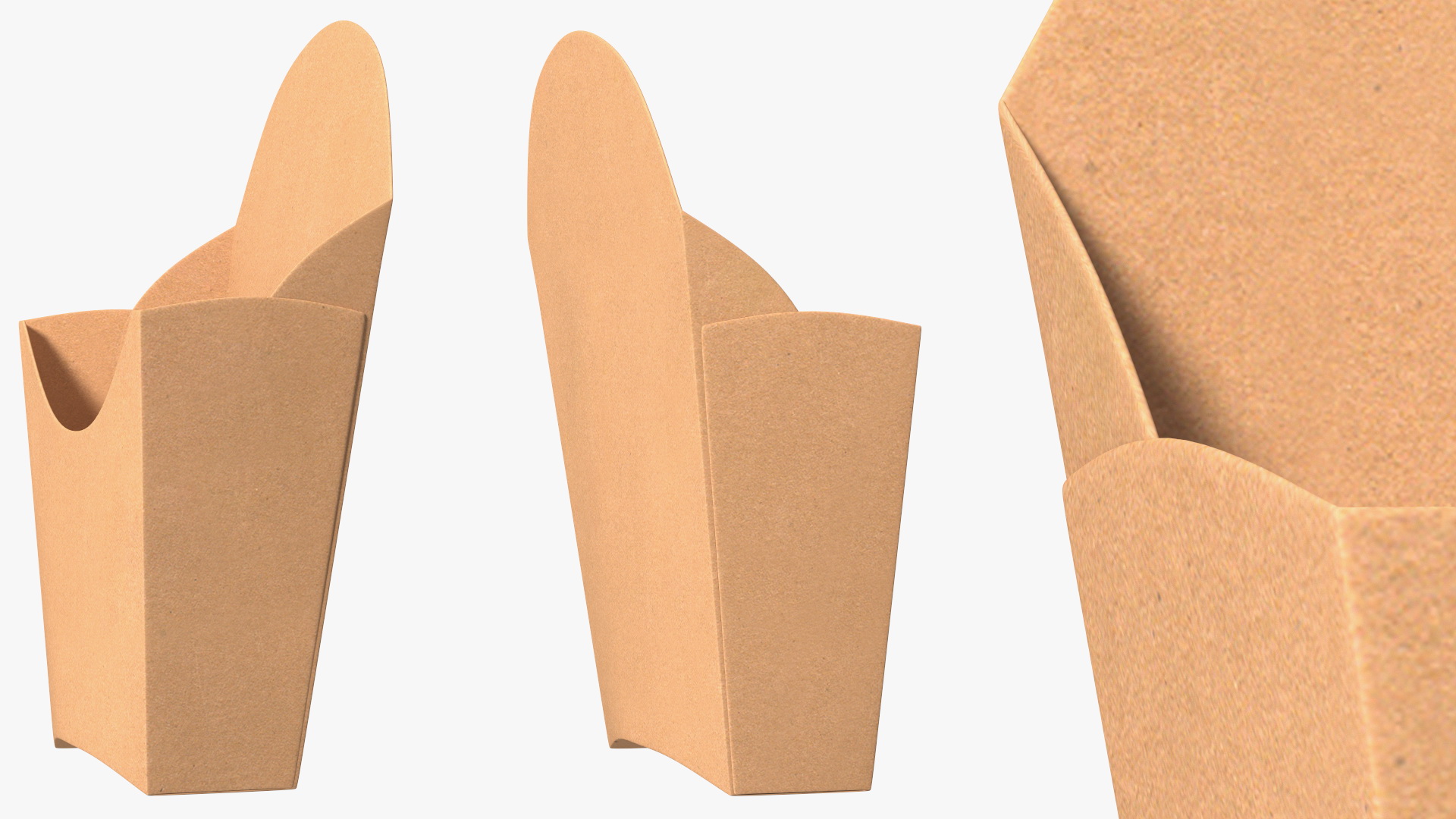 French Fry Box Craft Paper Generic 3D model