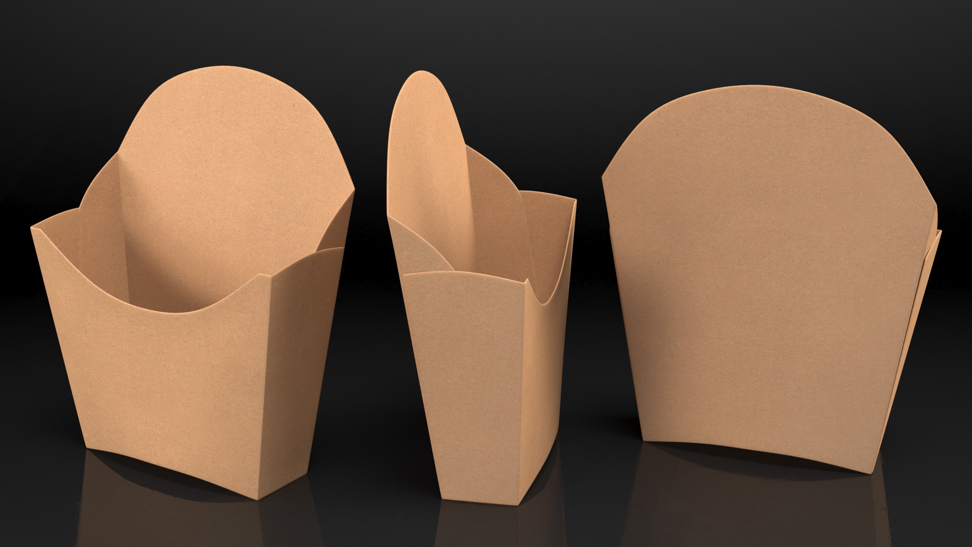 French Fry Box Craft Paper Generic 3D model