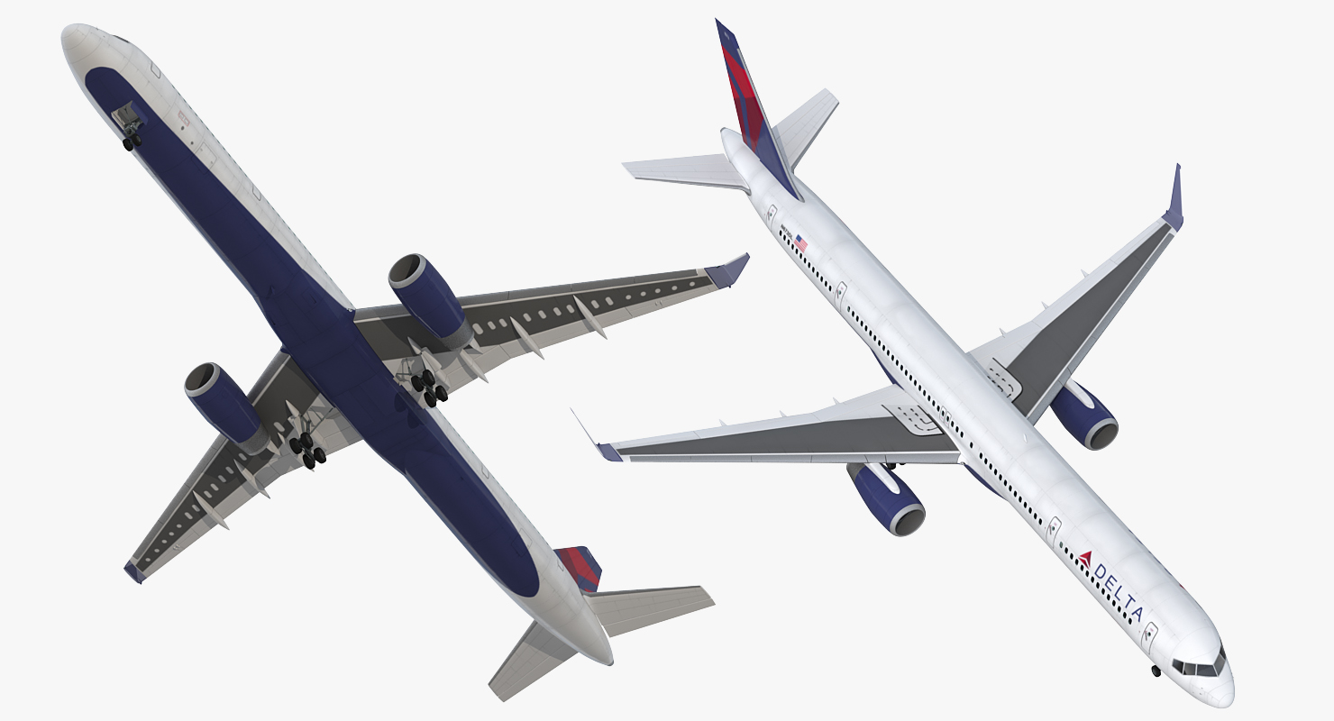 3D Boeing 757 300 Delta with Cabin Rigged model