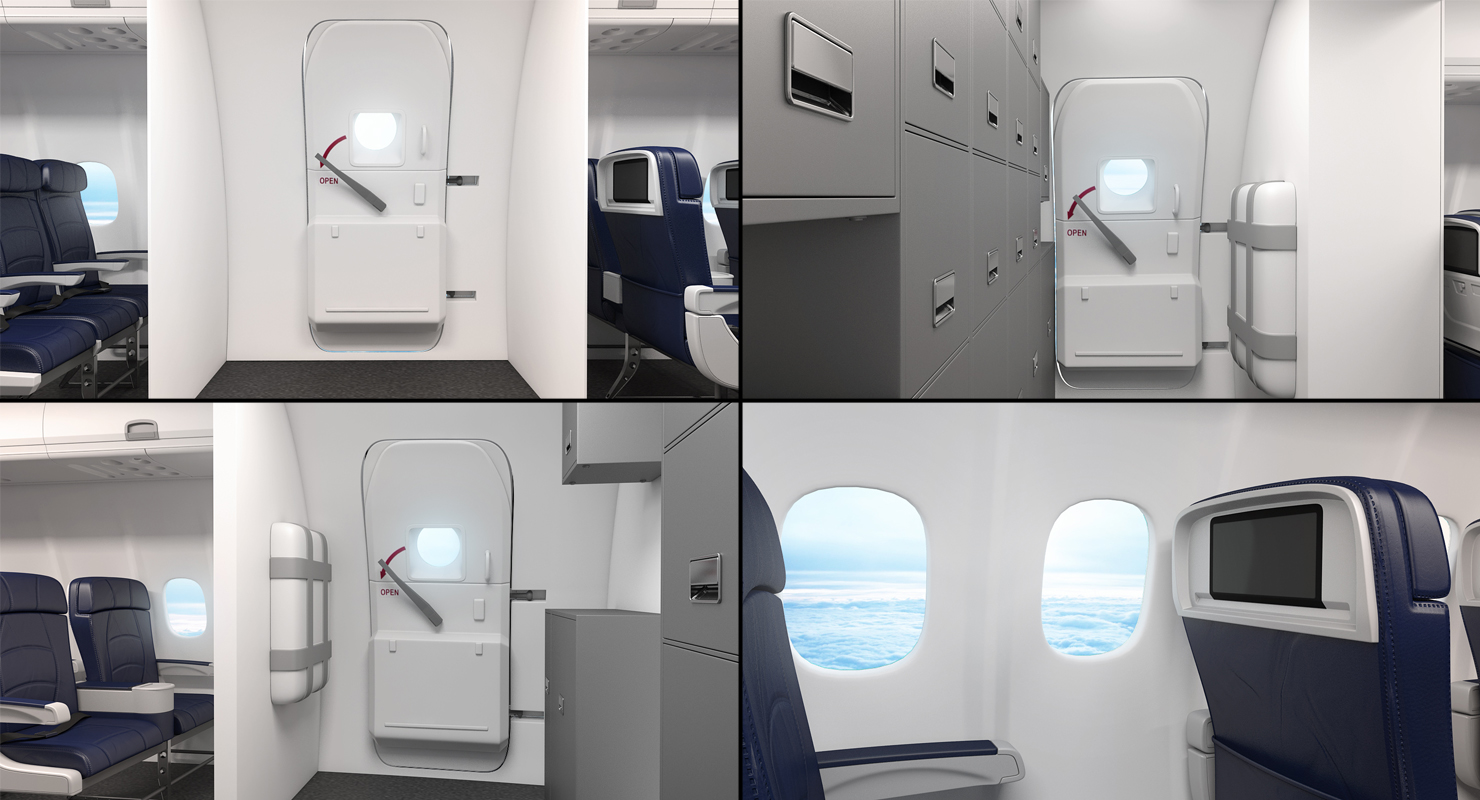 3D Boeing 757 300 Delta with Cabin Rigged model