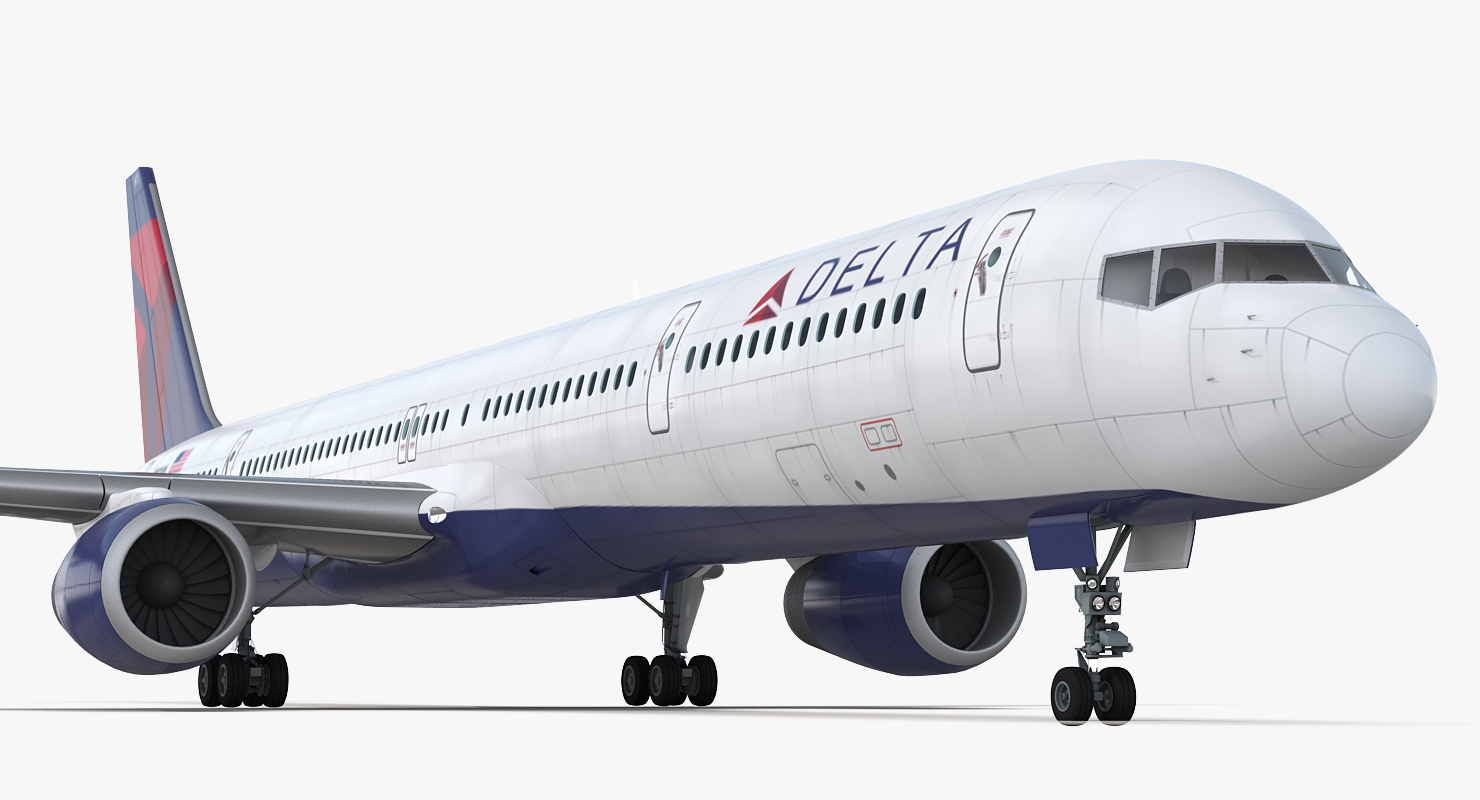 3D Boeing 757 300 Delta with Cabin Rigged model