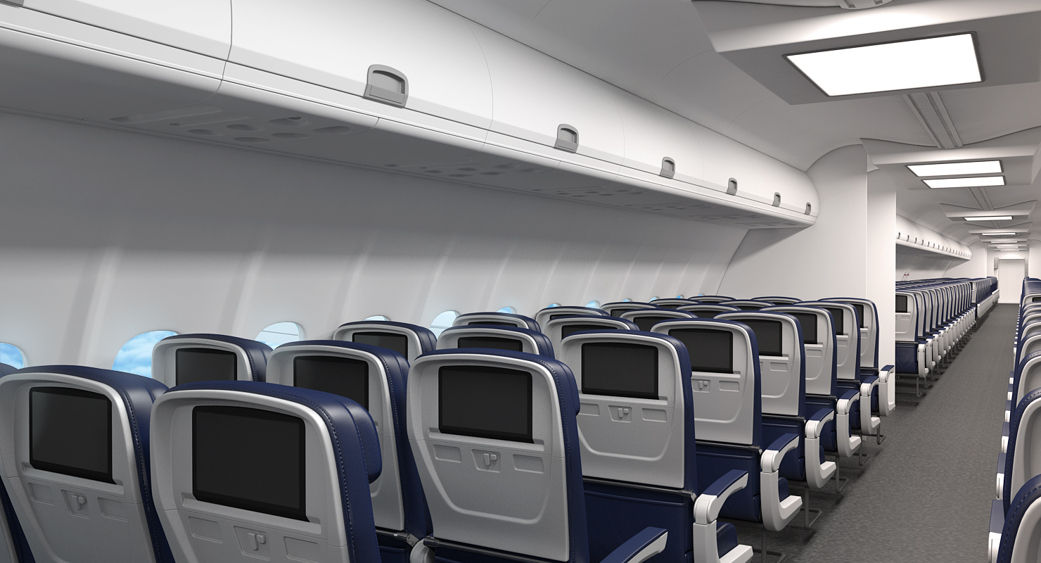 3D Boeing 757 300 Delta with Cabin Rigged model