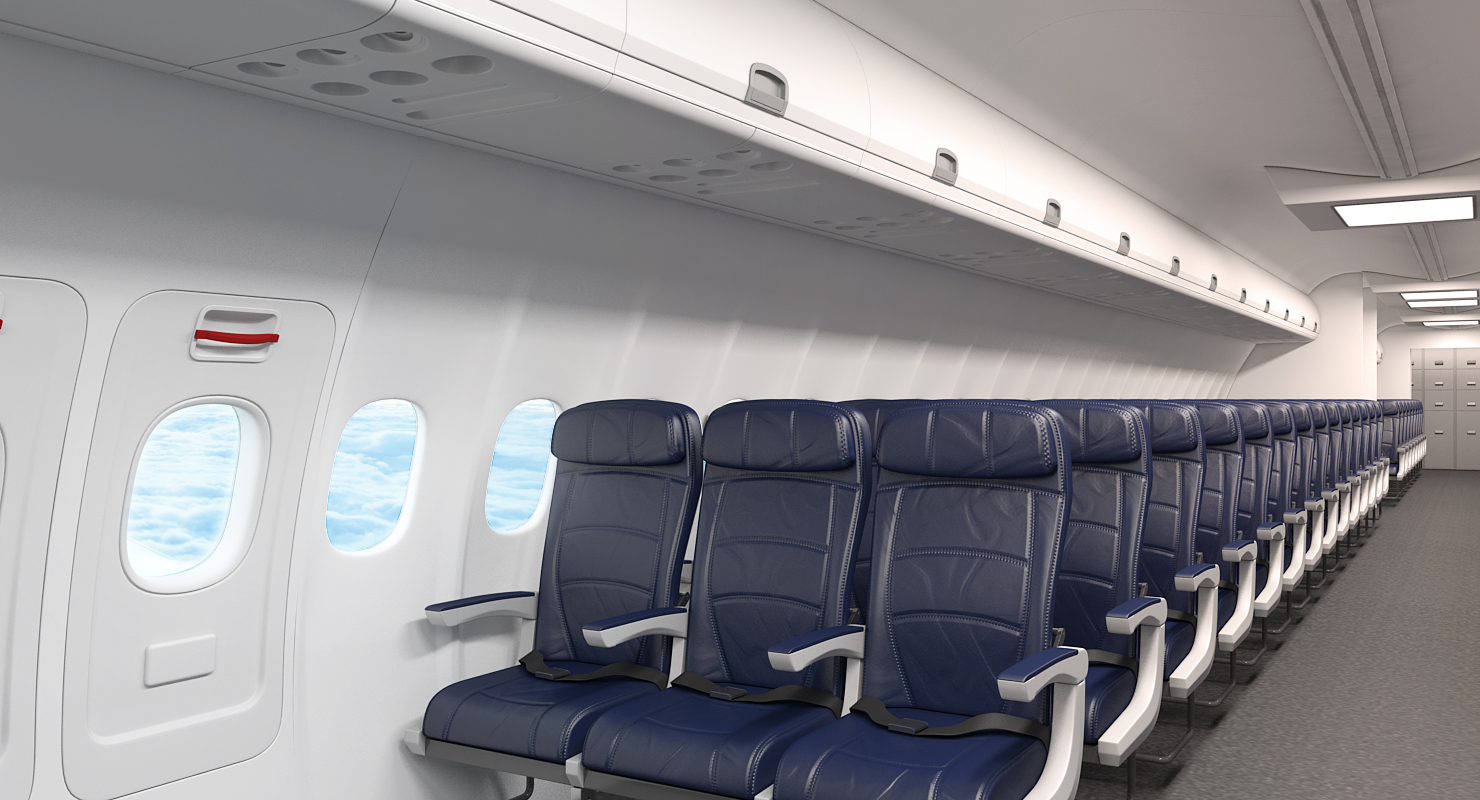 3D Boeing 757 300 Delta with Cabin Rigged model