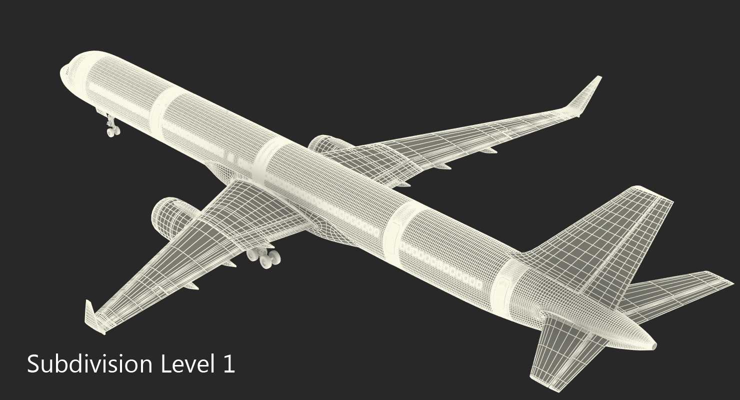 3D Boeing 757 300 Delta with Cabin Rigged model