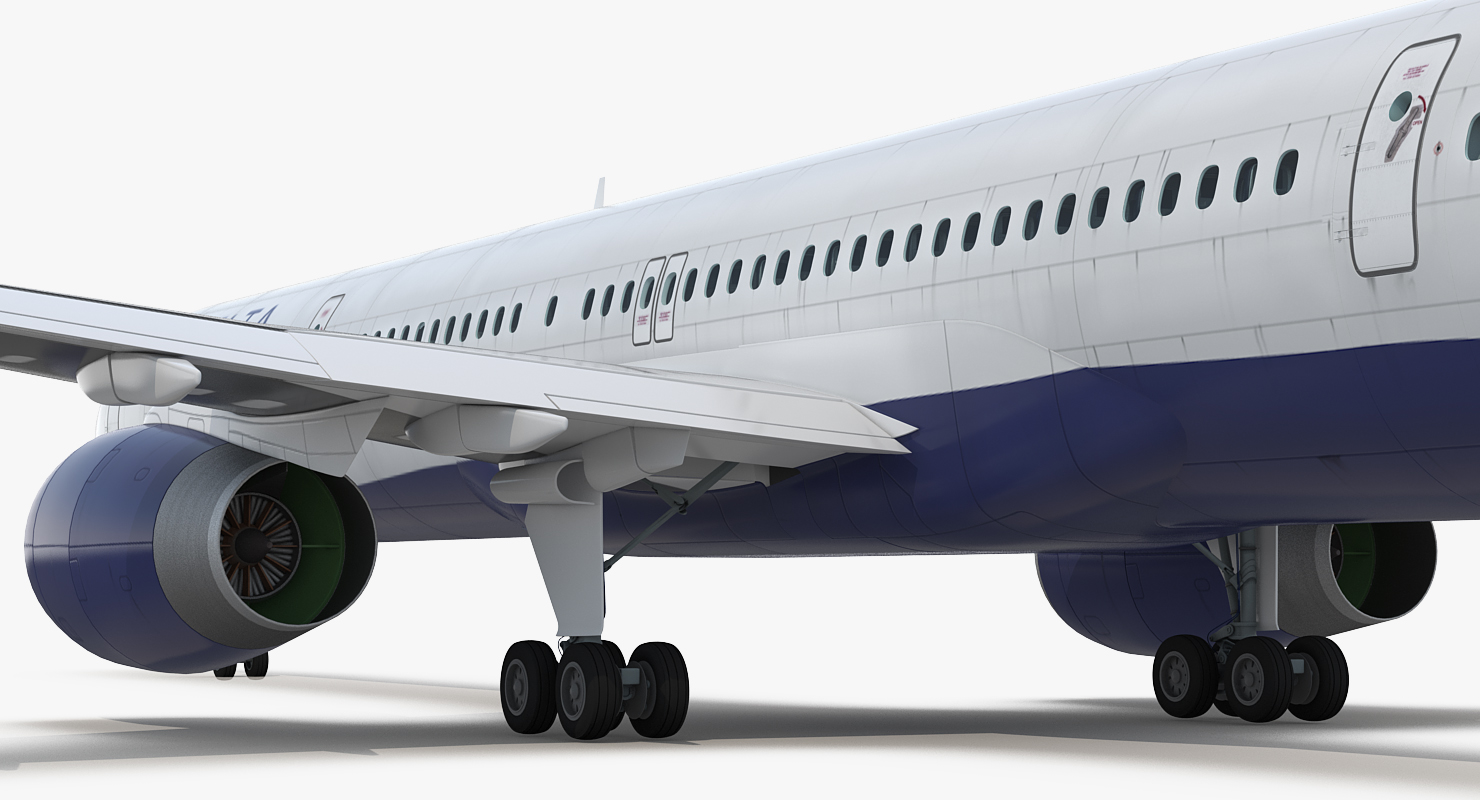 3D Boeing 757 300 Delta with Cabin Rigged model
