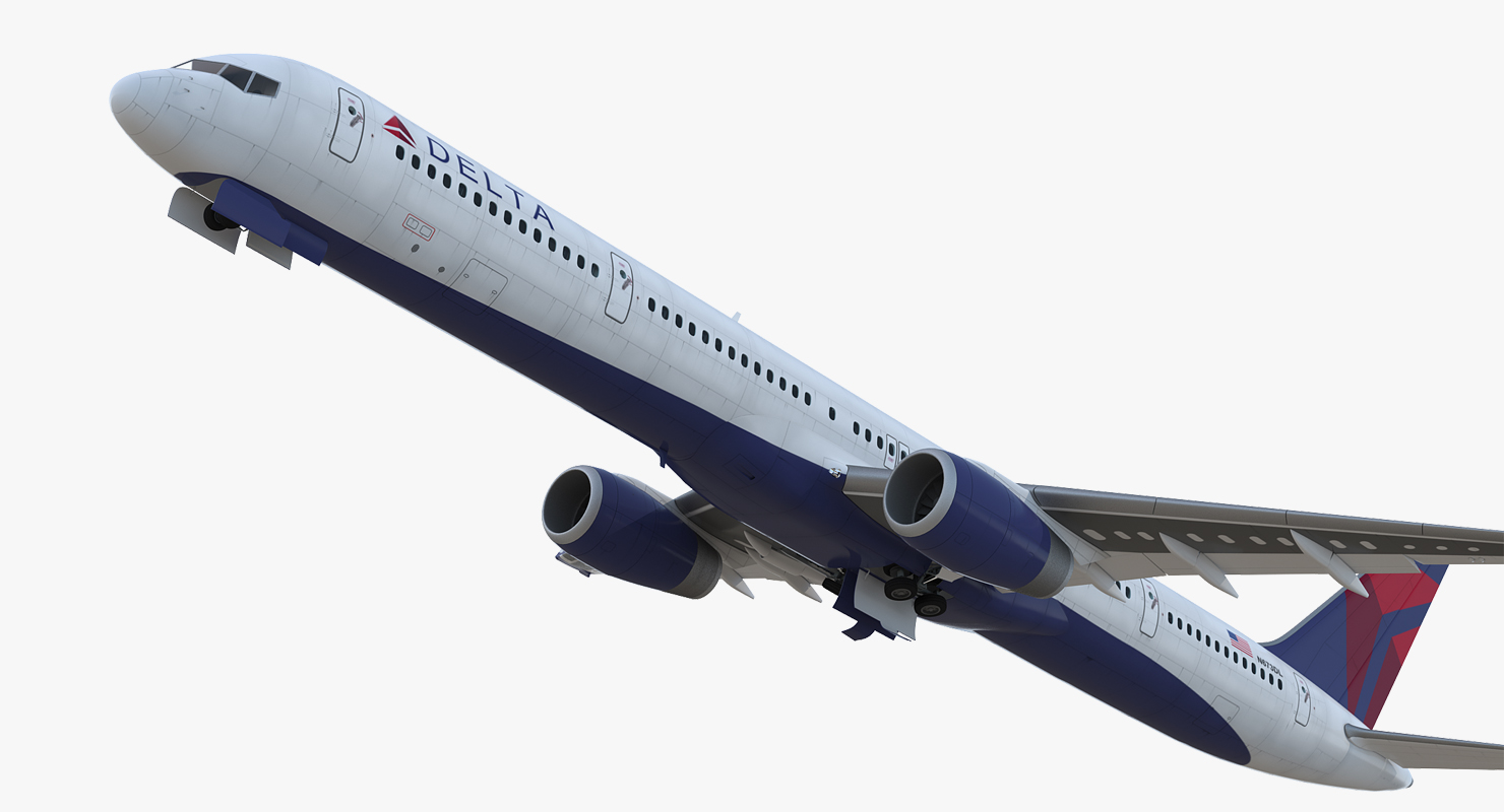 3D Boeing 757 300 Delta with Cabin Rigged model