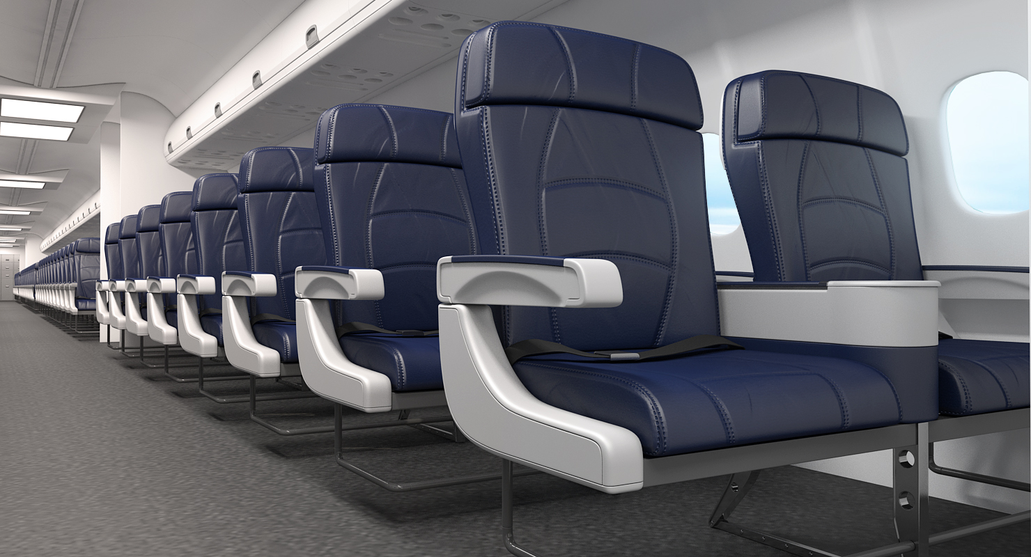 3D Boeing 757 300 Delta with Cabin Rigged model