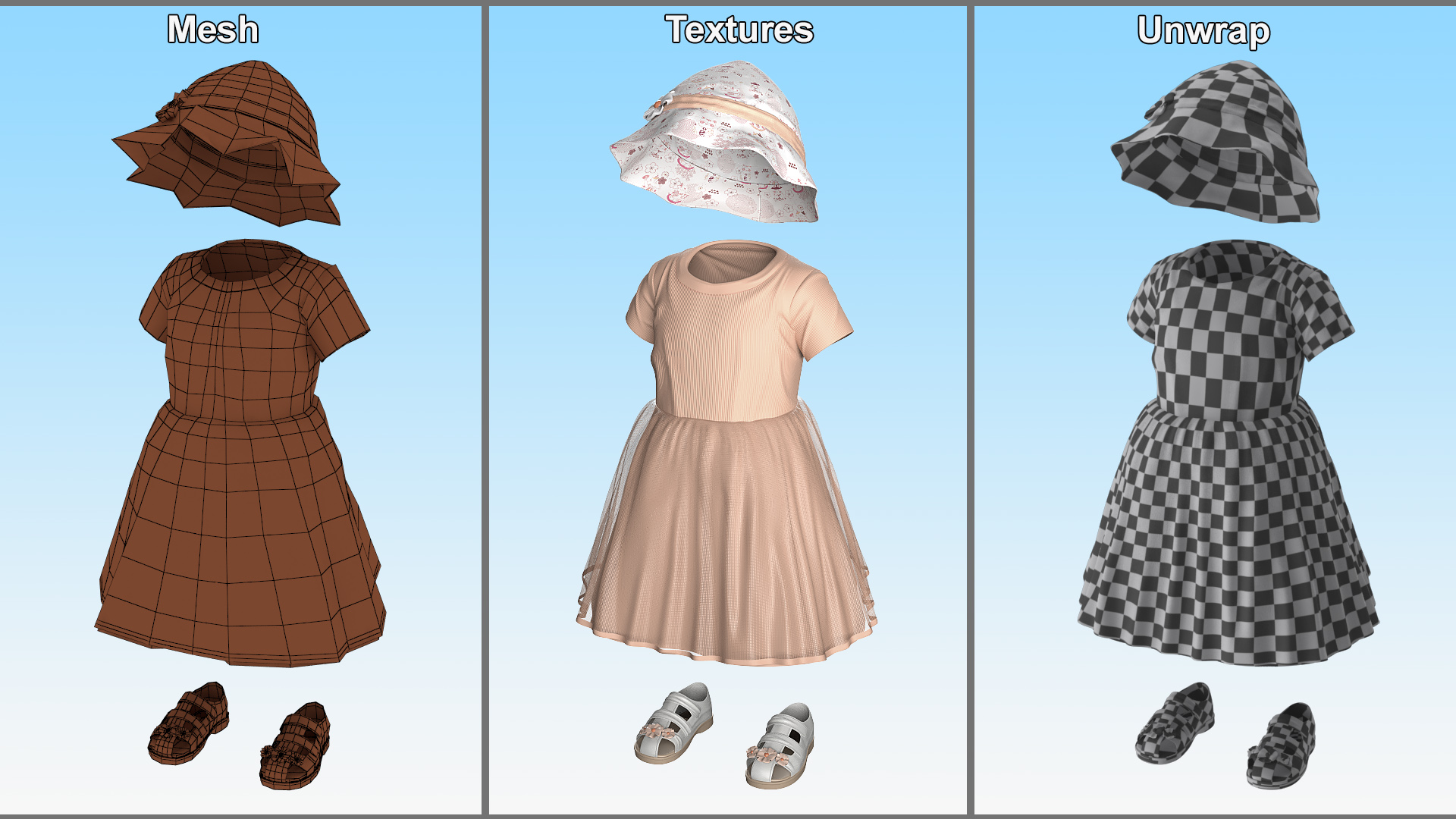 Casual Summer Outfit for Toddler 3D