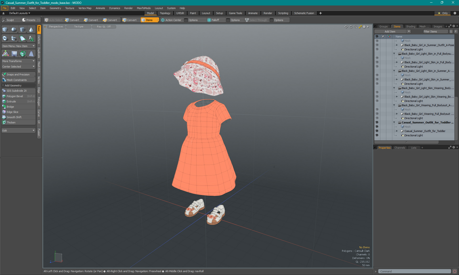 Casual Summer Outfit for Toddler 3D