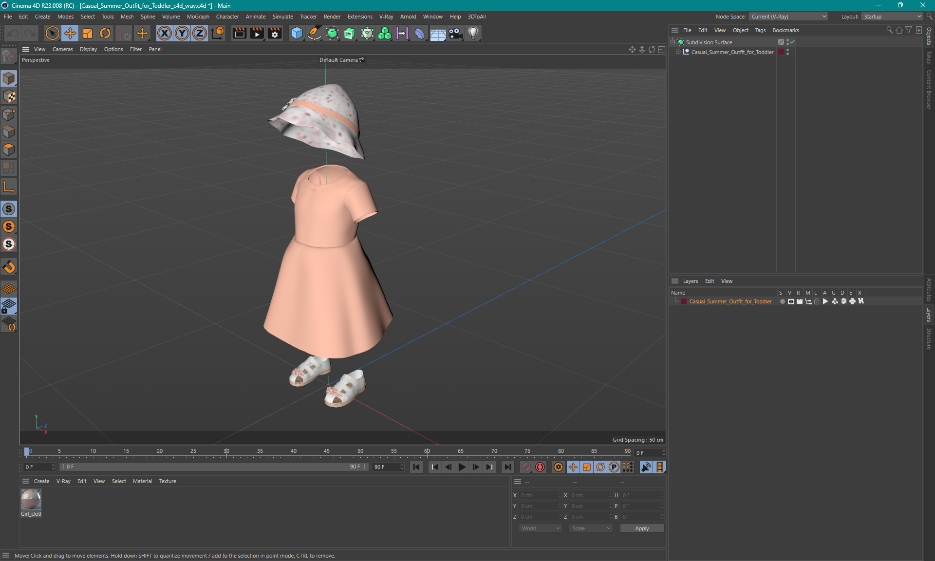 Casual Summer Outfit for Toddler 3D