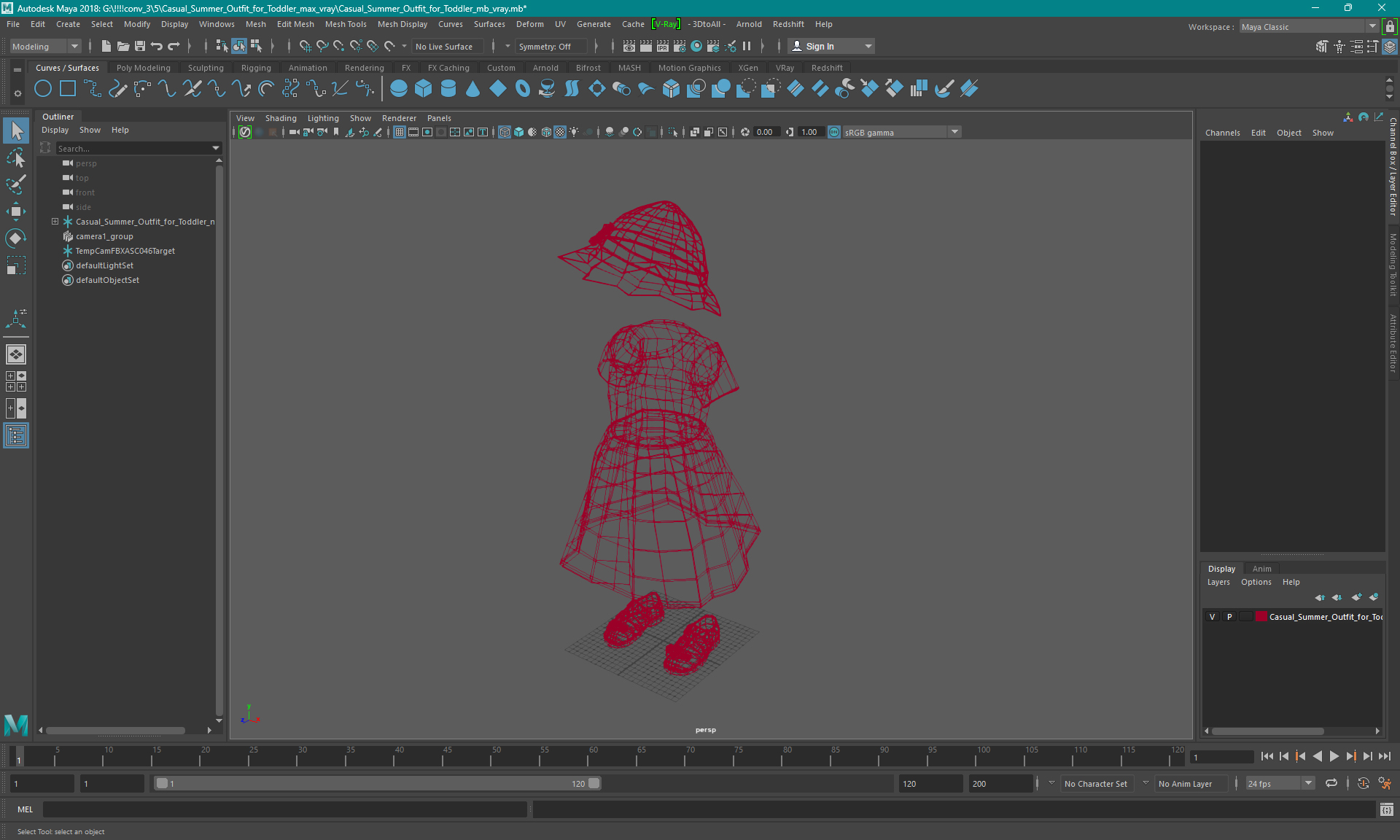 Casual Summer Outfit for Toddler 3D