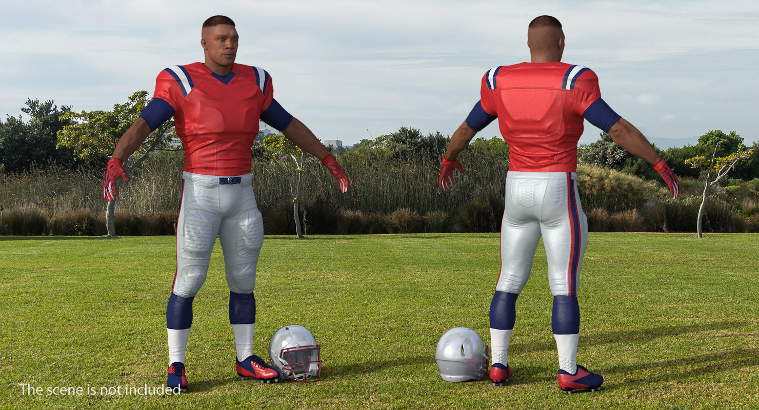 3D model American Football Player T-Pose Fur
