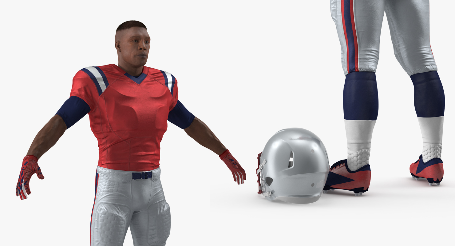 3D model American Football Player T-Pose Fur
