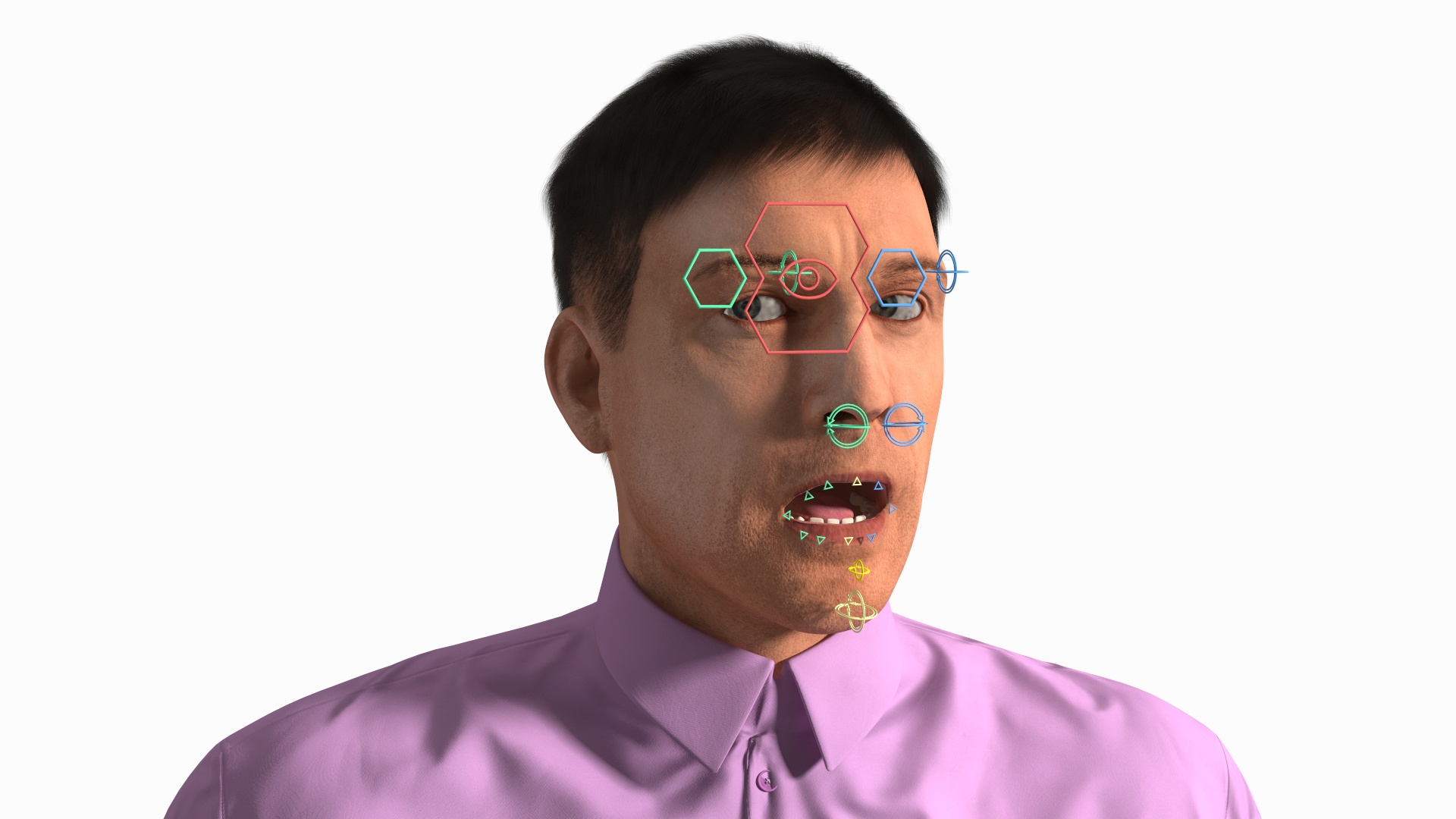 Man with Voting Table Fur Rigged 3D